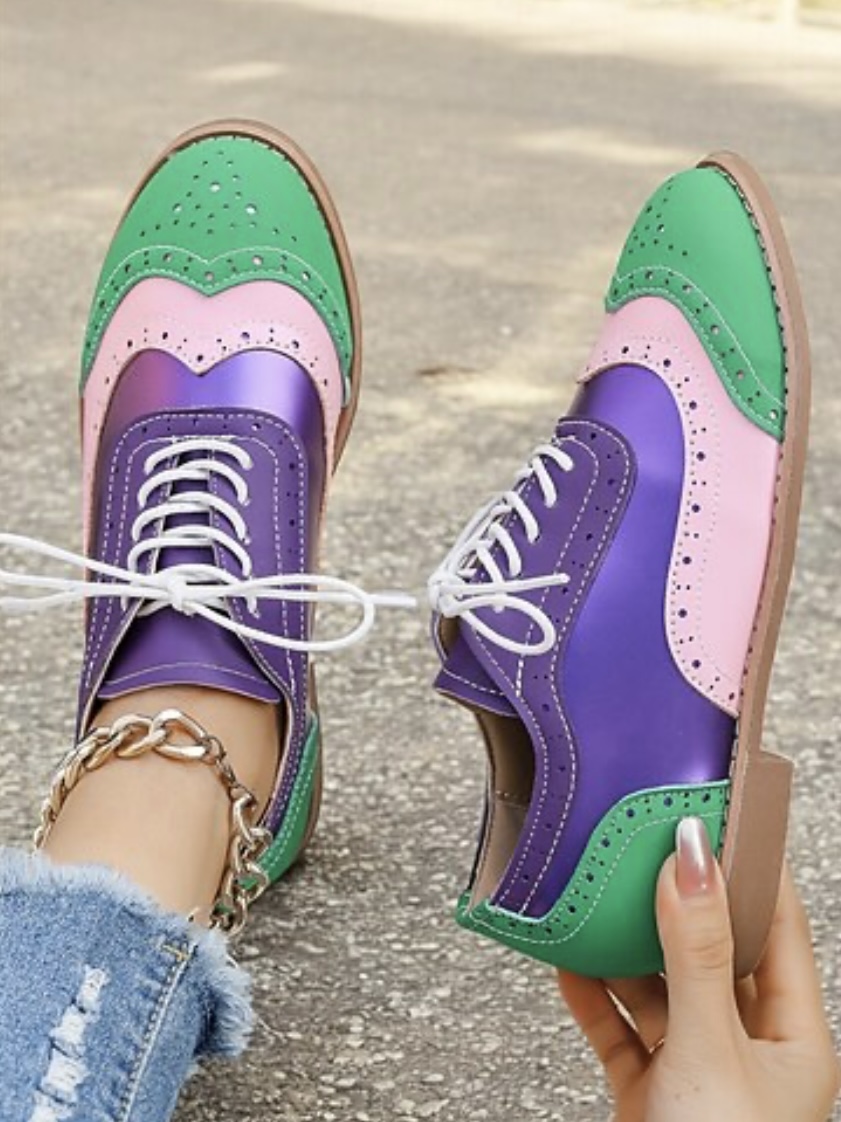 Colorful Wingtip Oxford Shoes
