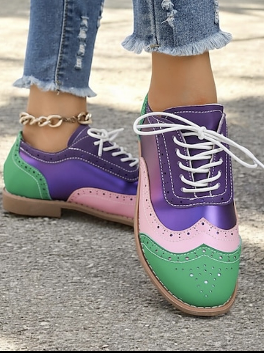 Colorful Wingtip Oxford Shoes