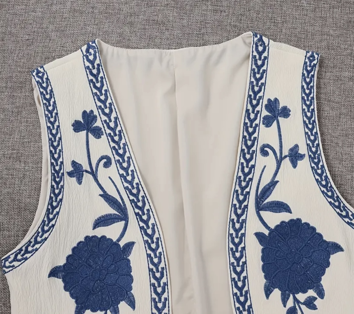 Embroidered Bohemian Vest