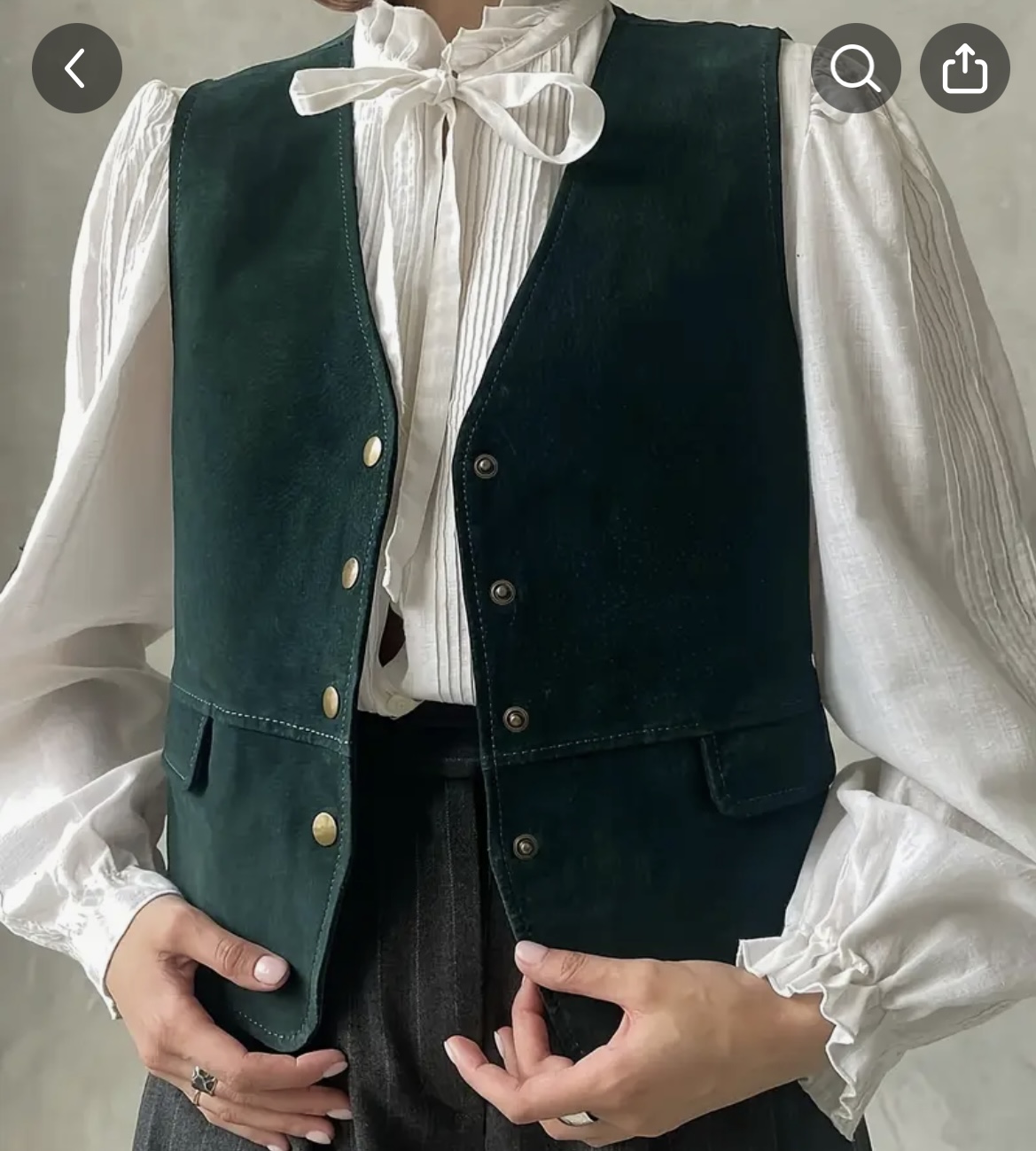 Vintage Dark Green Velvet Vest