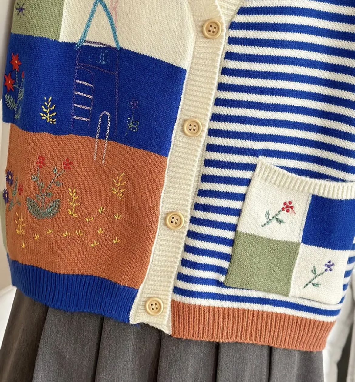 Colorful Knit Sweater Vest