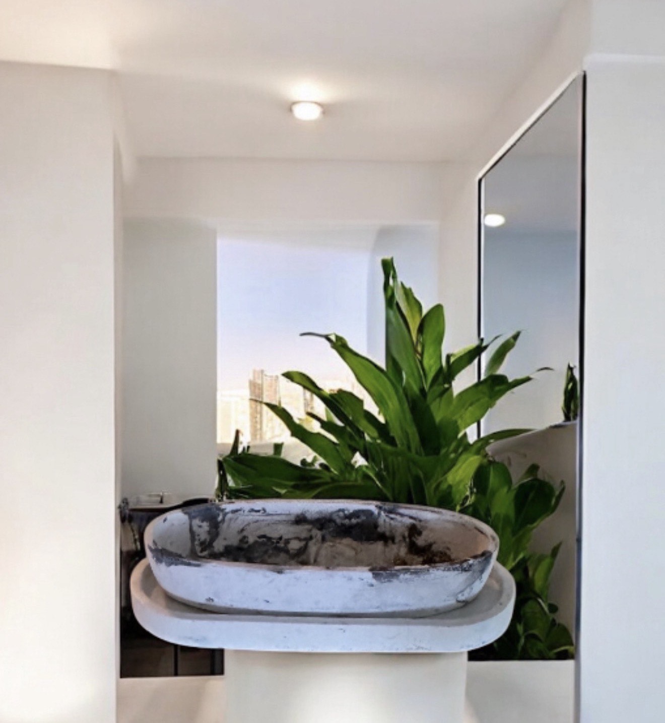 Stone Textured Oval Bowl 