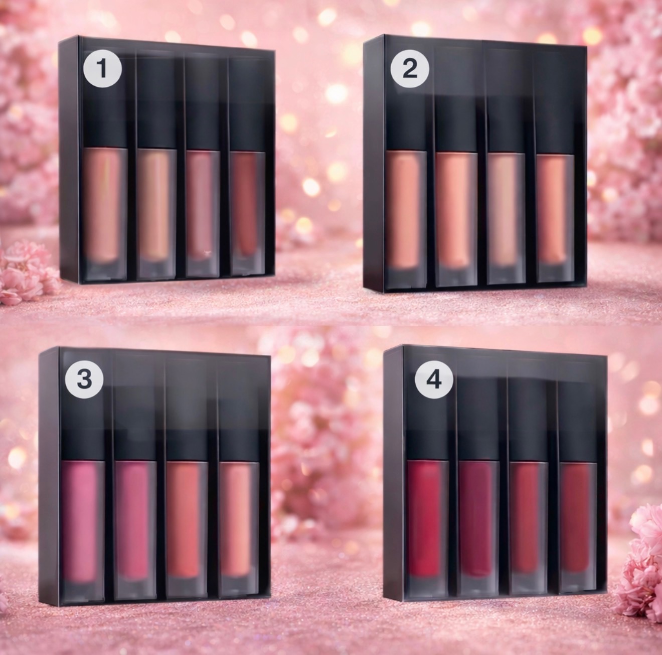 Elevate Your Look with the 4-in-1 Velvet Lip Gloss Set
