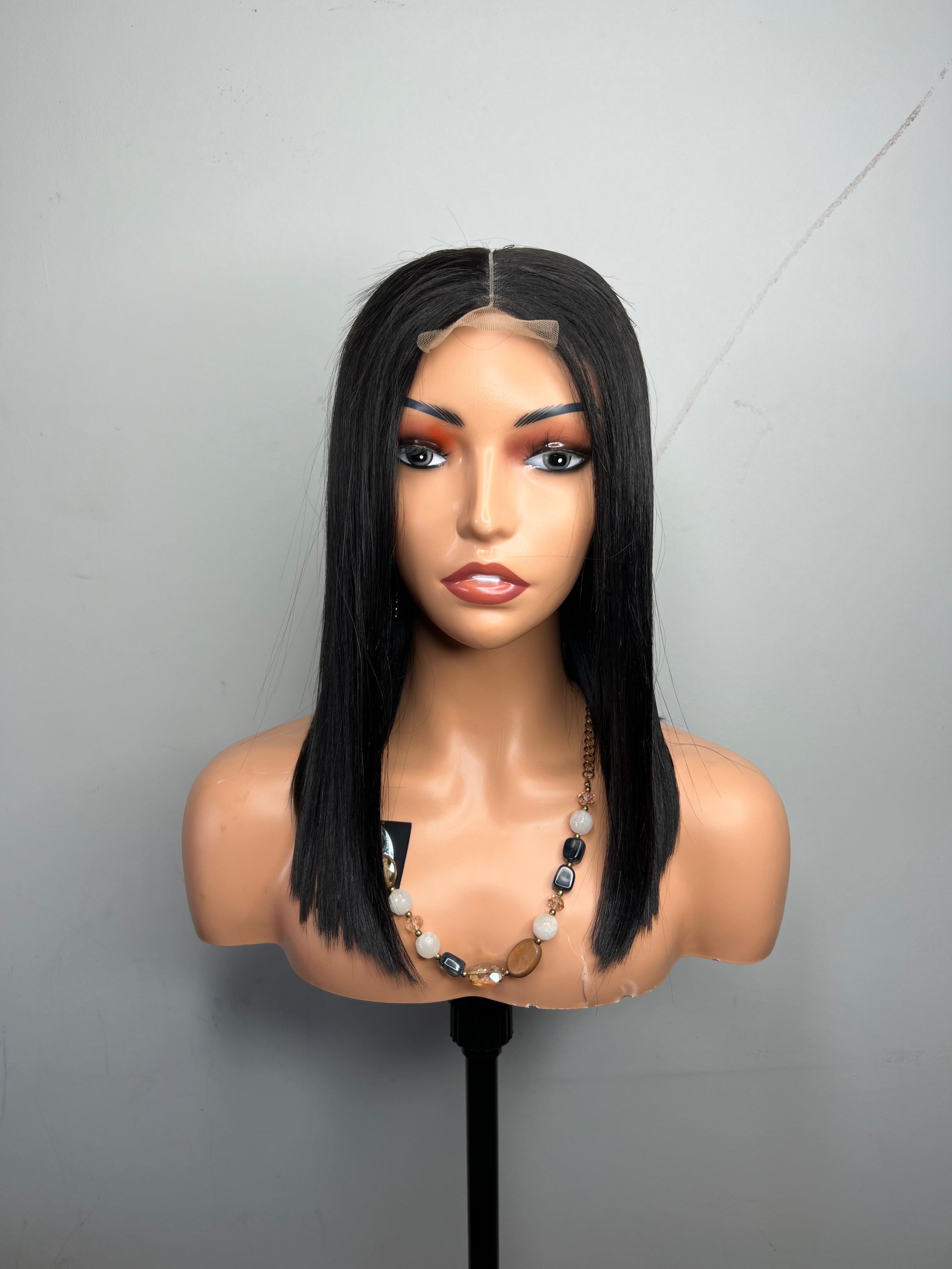 Black Straight Wig bone straight 14 inch
