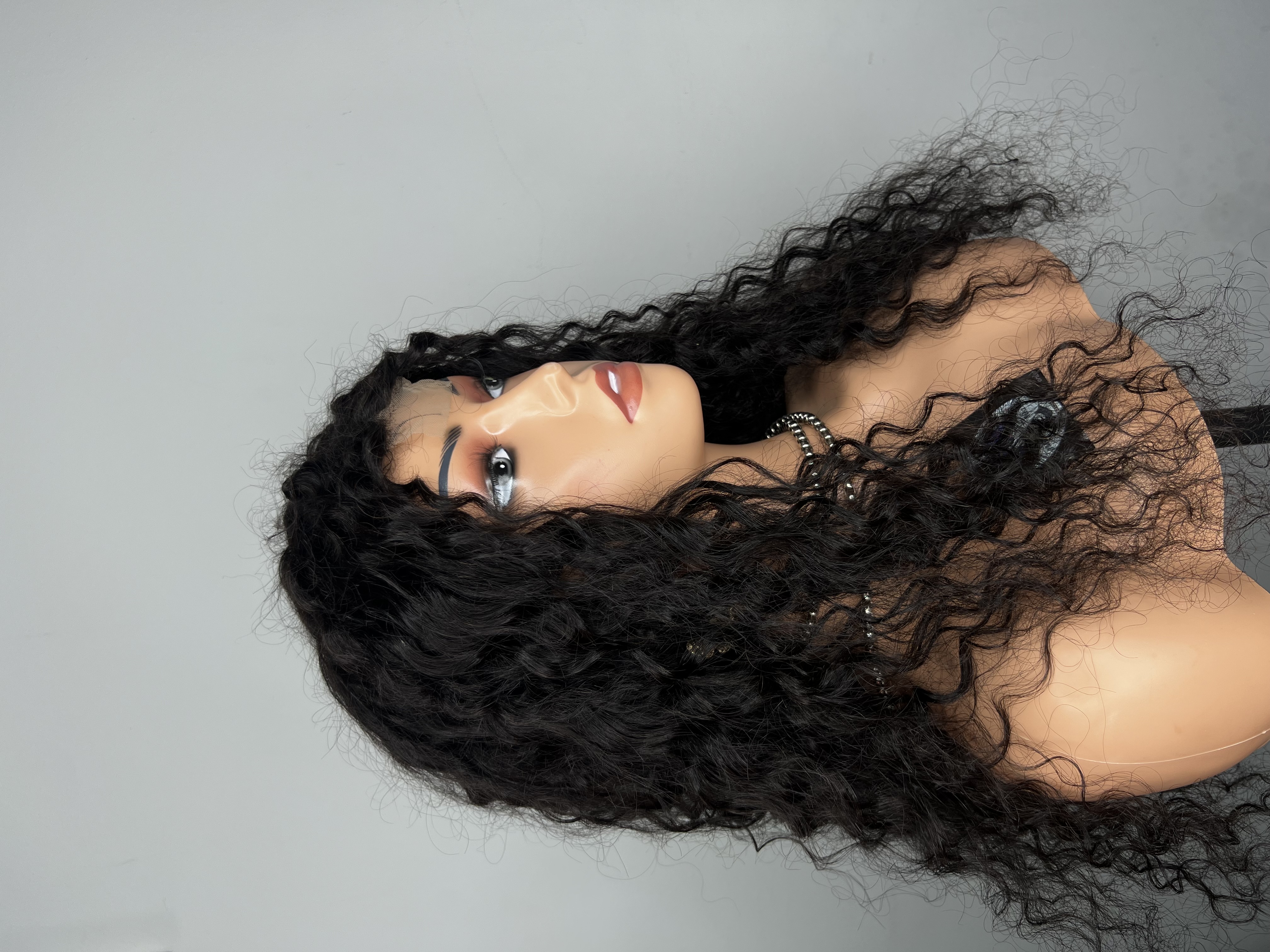 Curly Black Wig 24 inch
