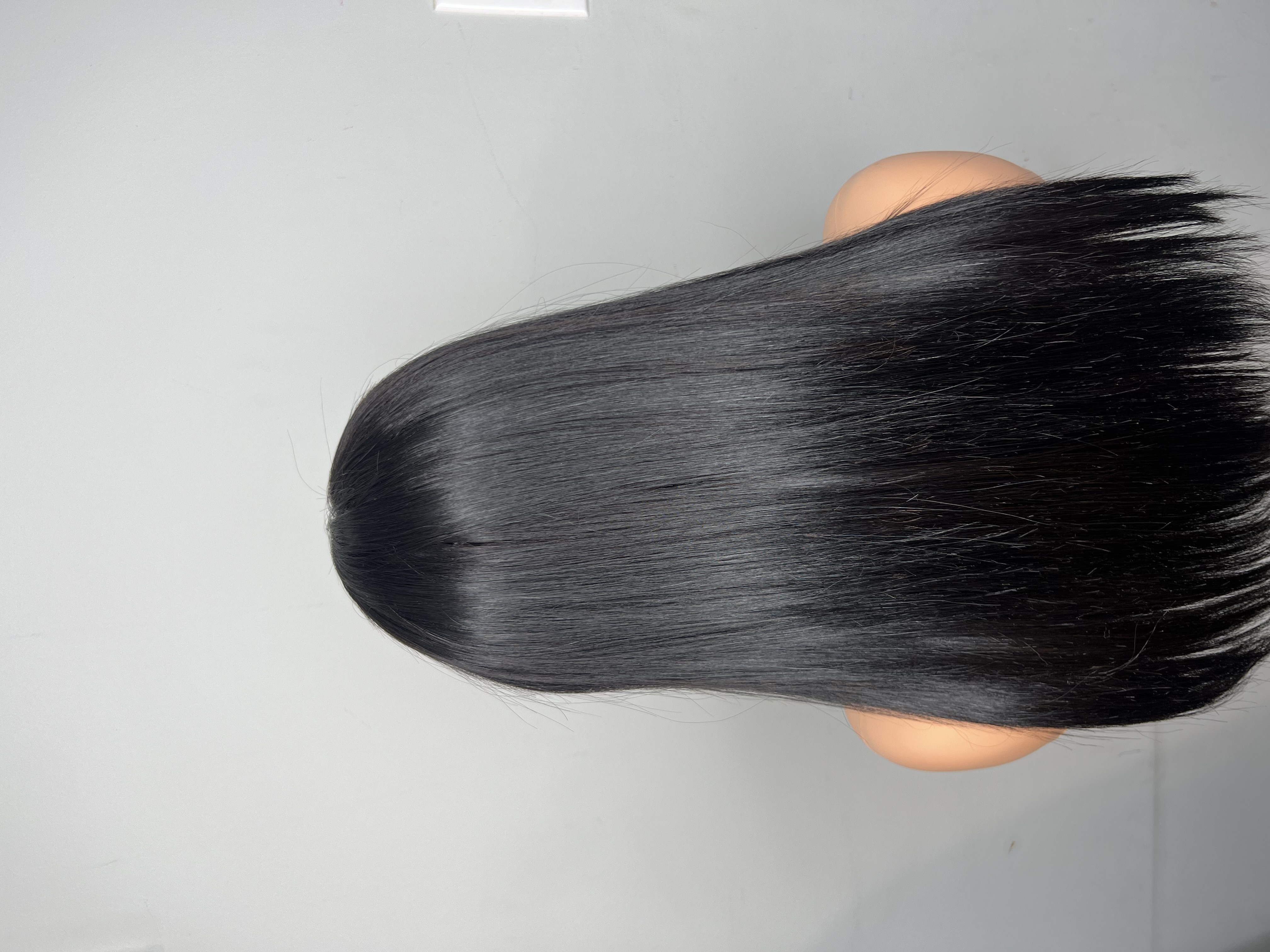 Perfect bone straight wig with2*6 closure natural black 18 inch