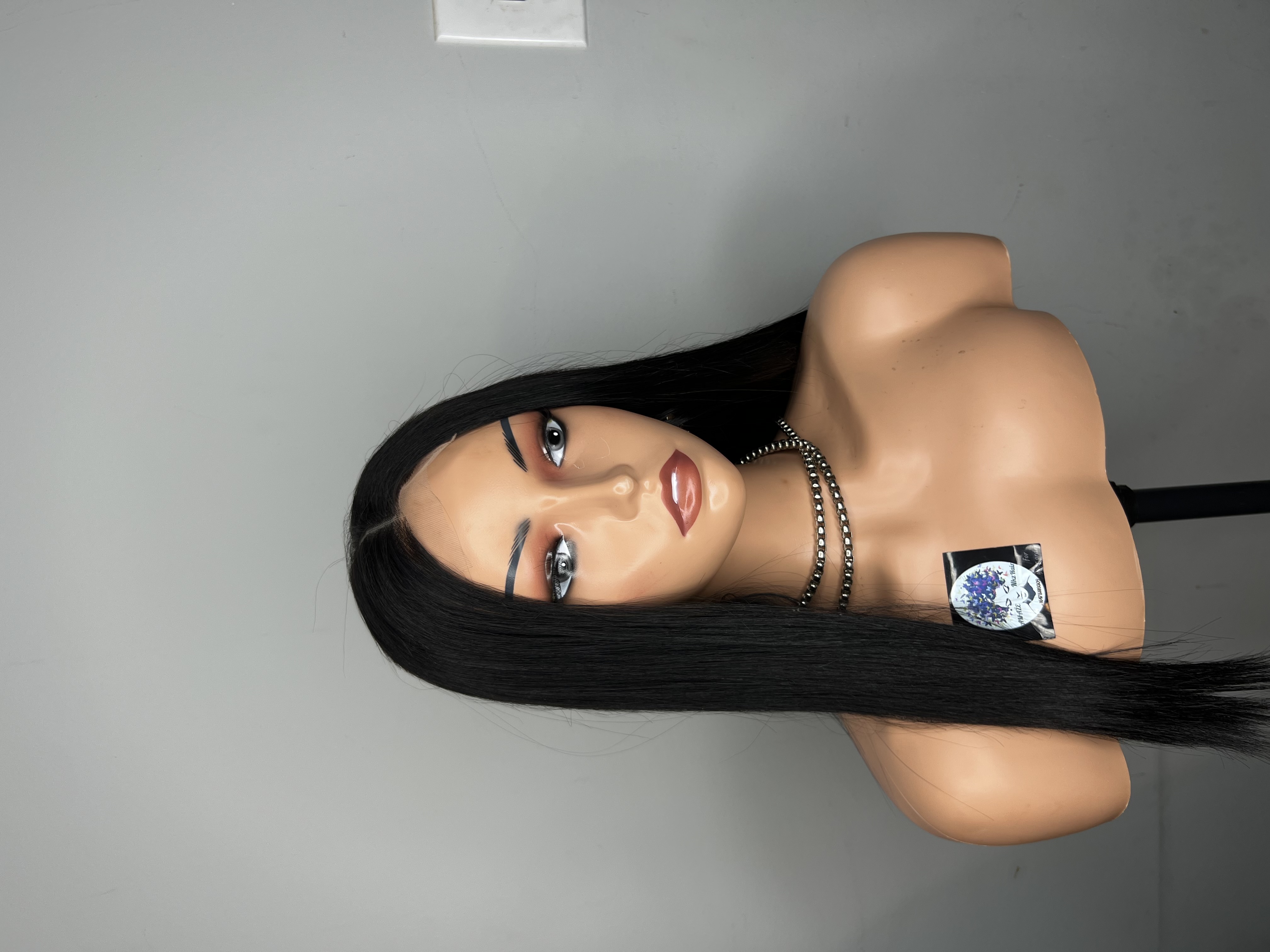 Perfect bone straight wig with2*6 closure natural black 18 inch