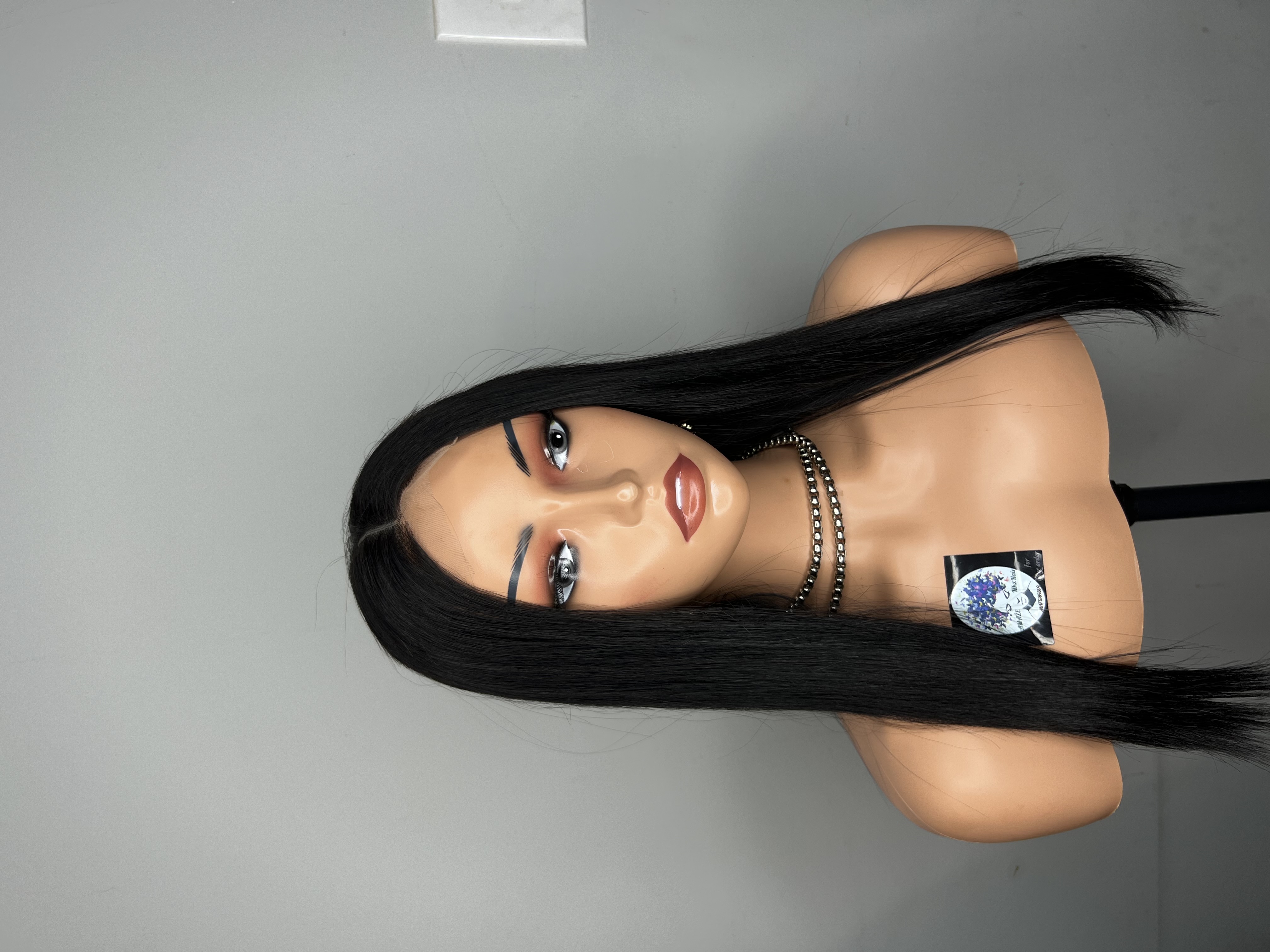 Perfect bone straight wig with2*6 closure natural black 18 inch