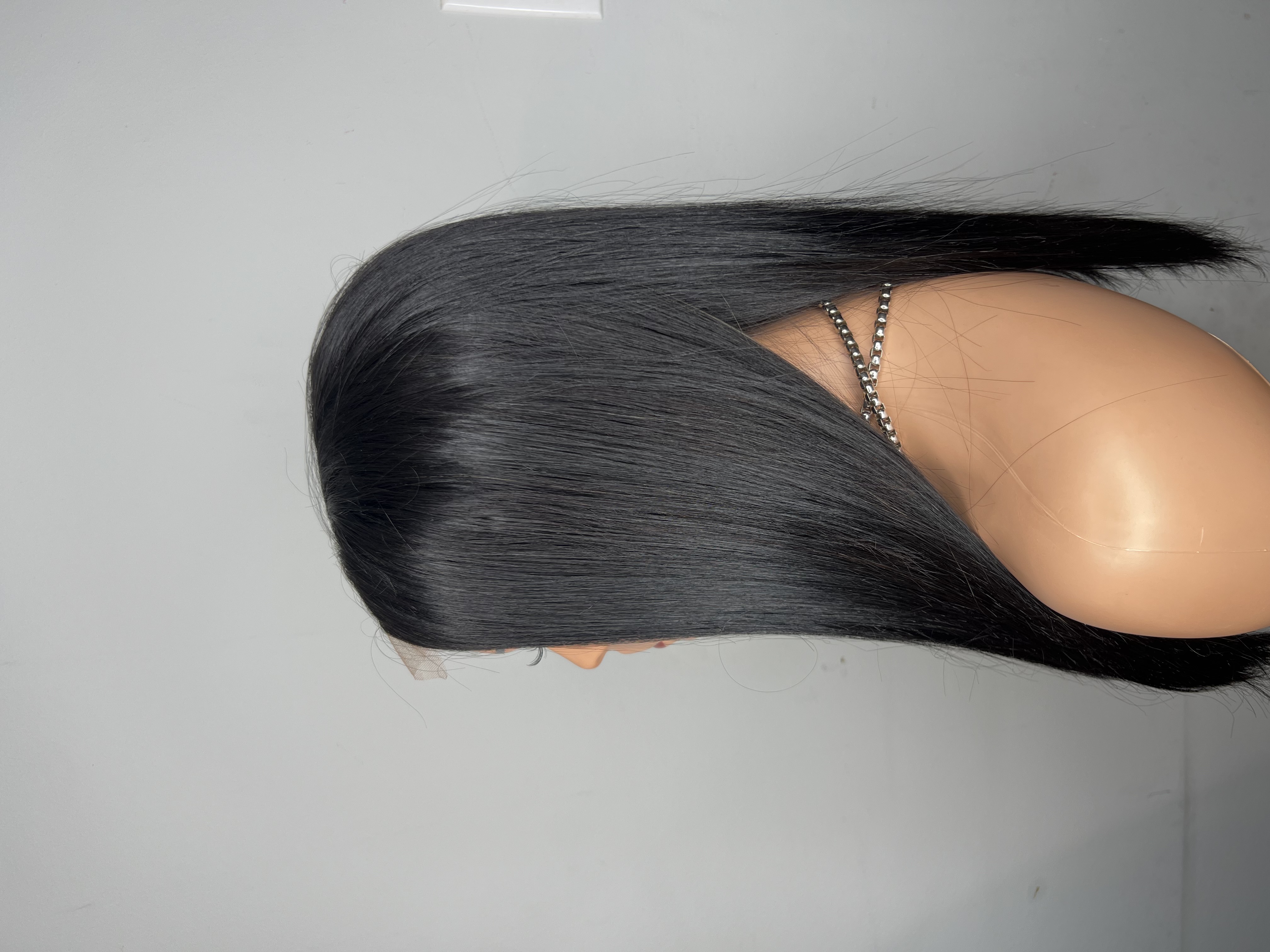 Perfect bone straight wig with2*6 closure natural black 18 inch