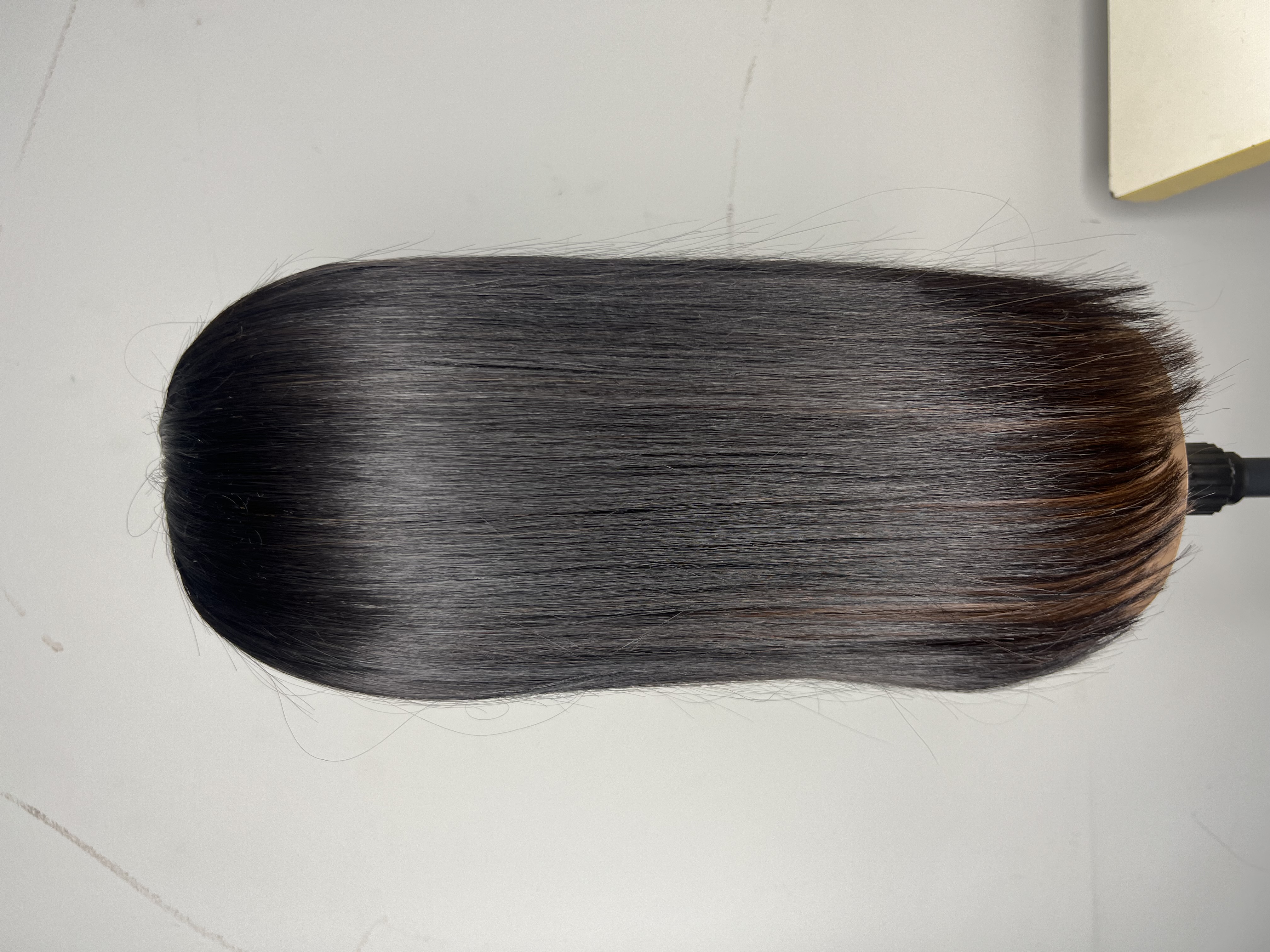 Long Hair 100% bone straight mixture of black and brown
