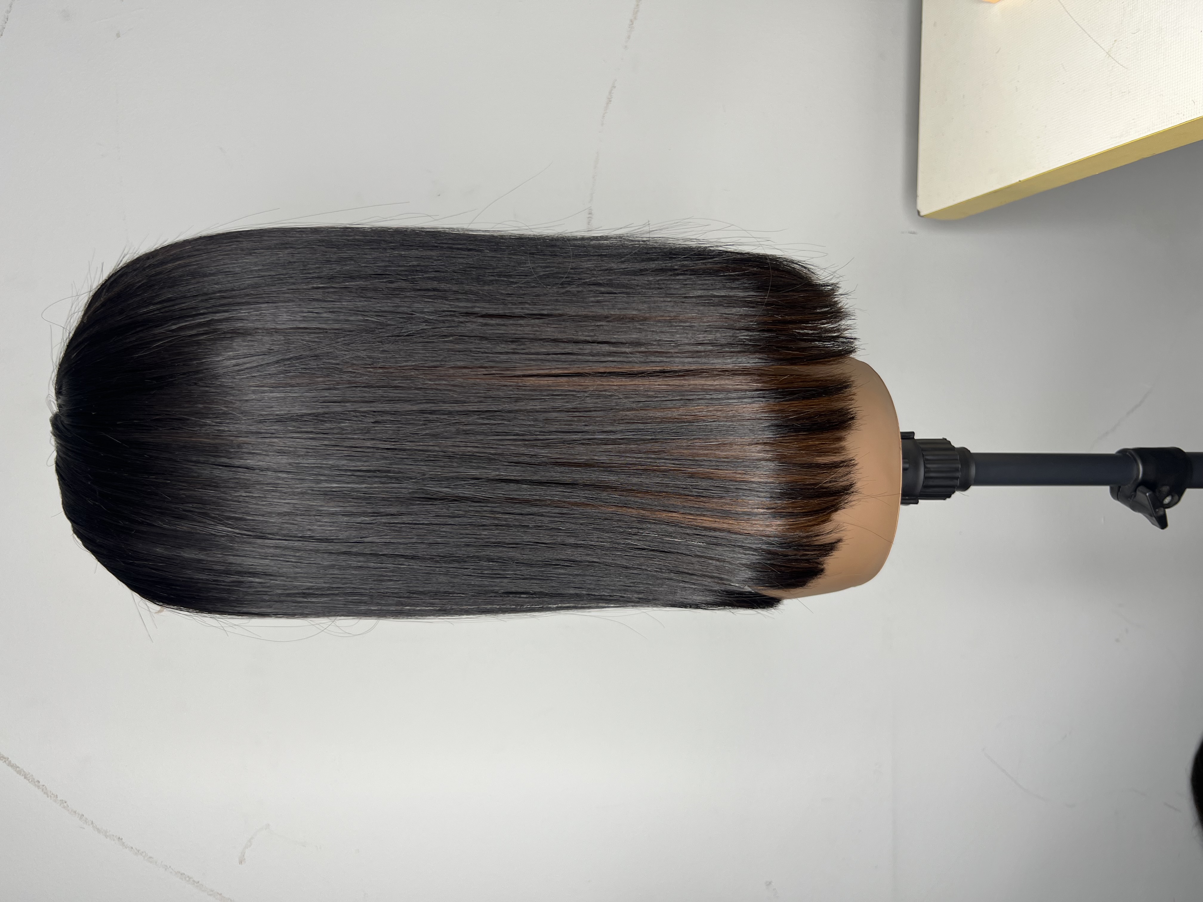 Long Hair 100% bone straight mixture of black and brown
