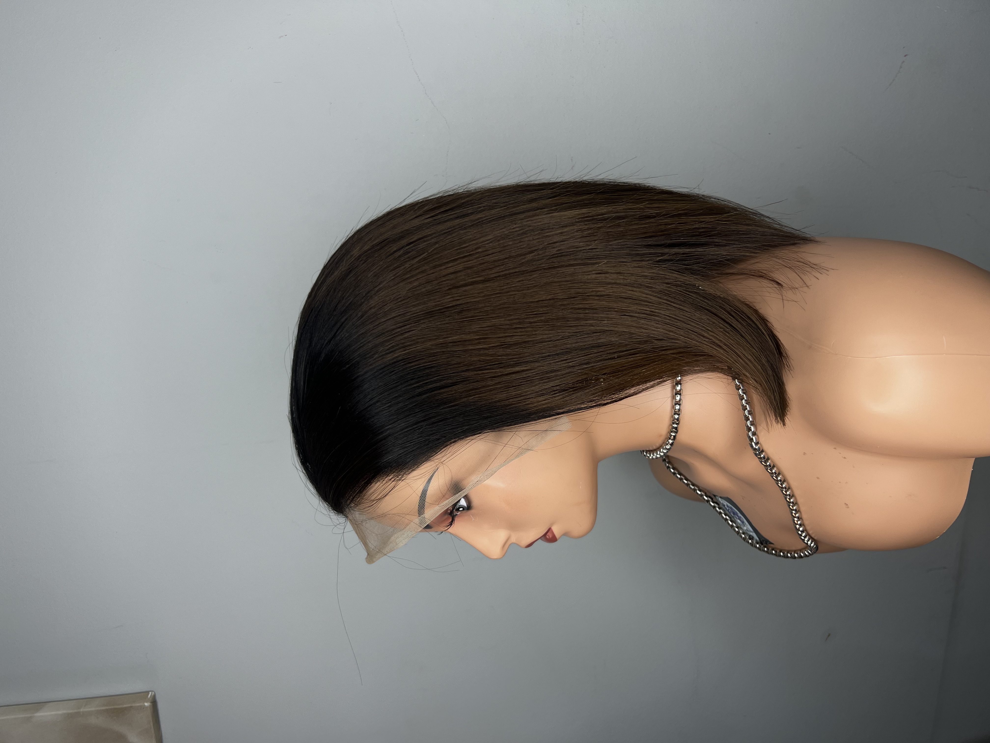 13*4 frontal bob wig 2 tone color black and brown