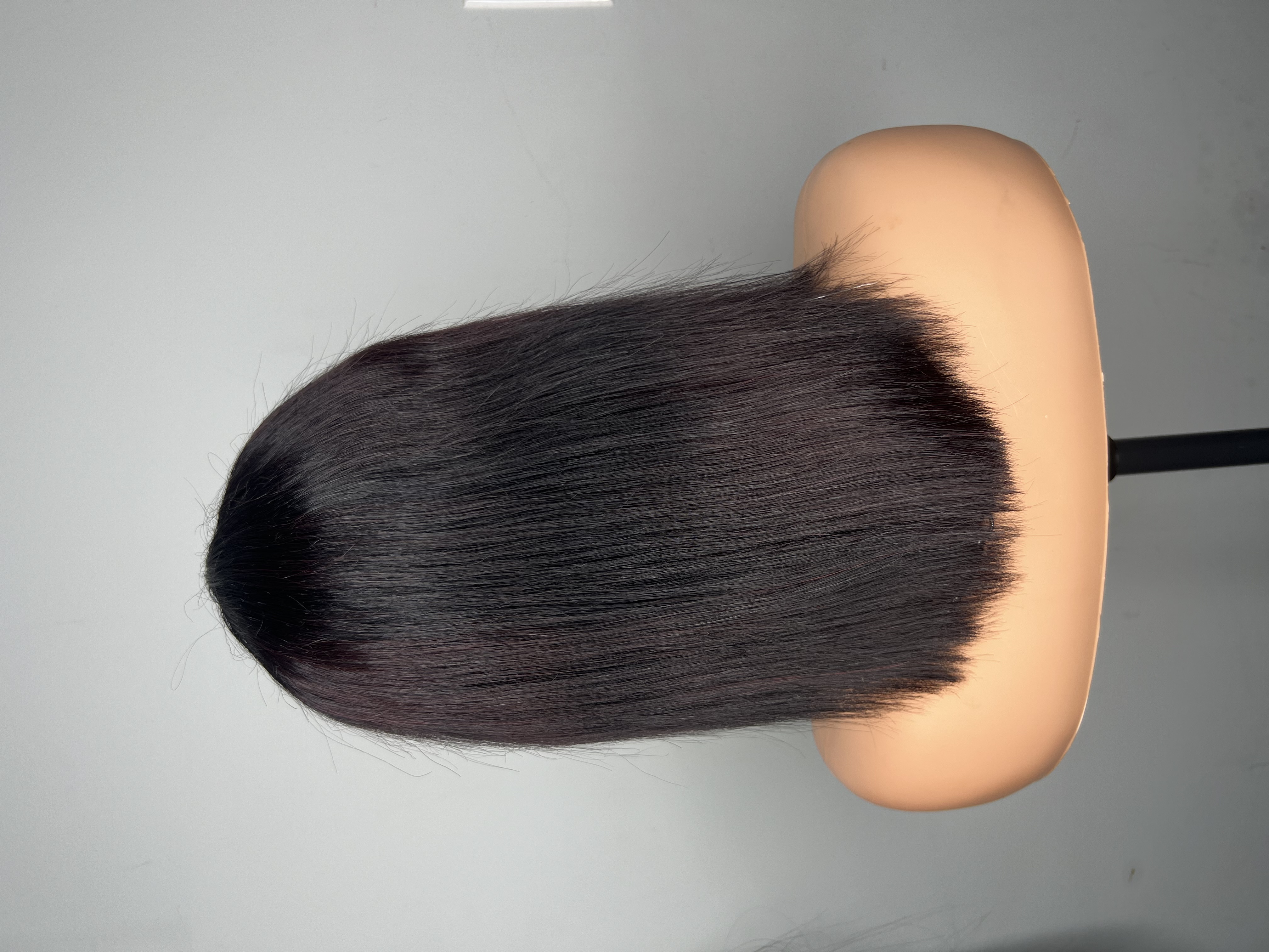 Natural fringe black human hair wig
