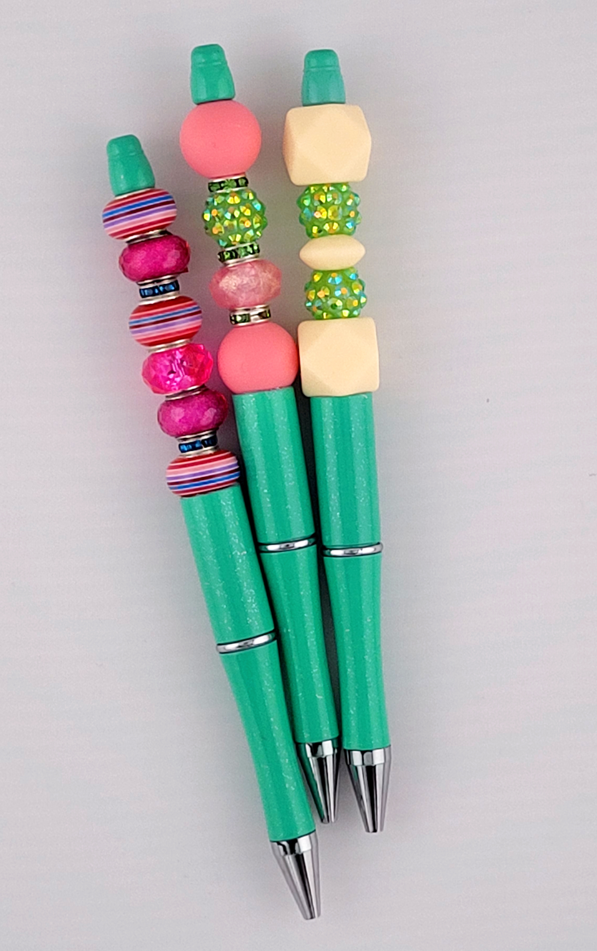 Green Beaded Pens