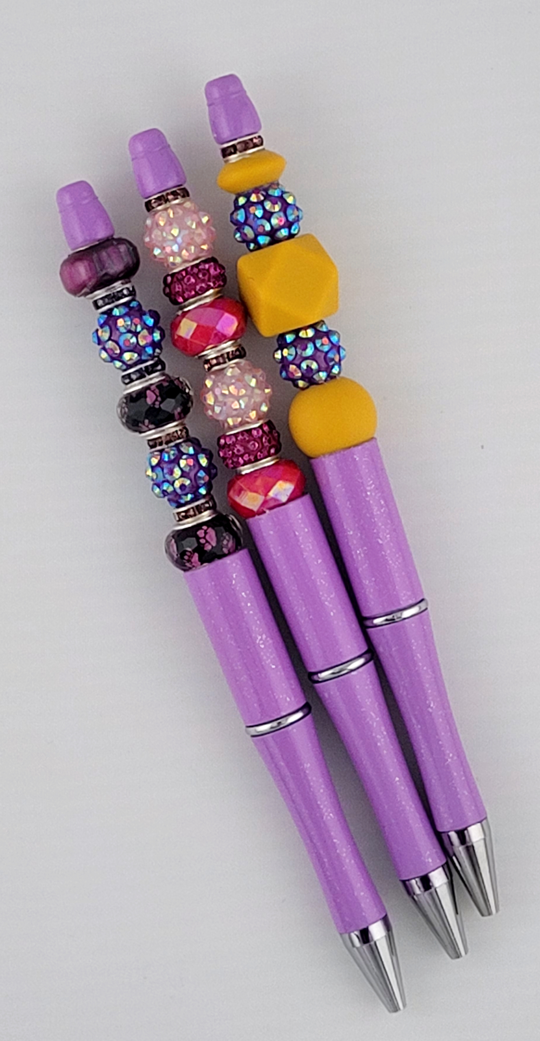 Lilac Beaded Pens