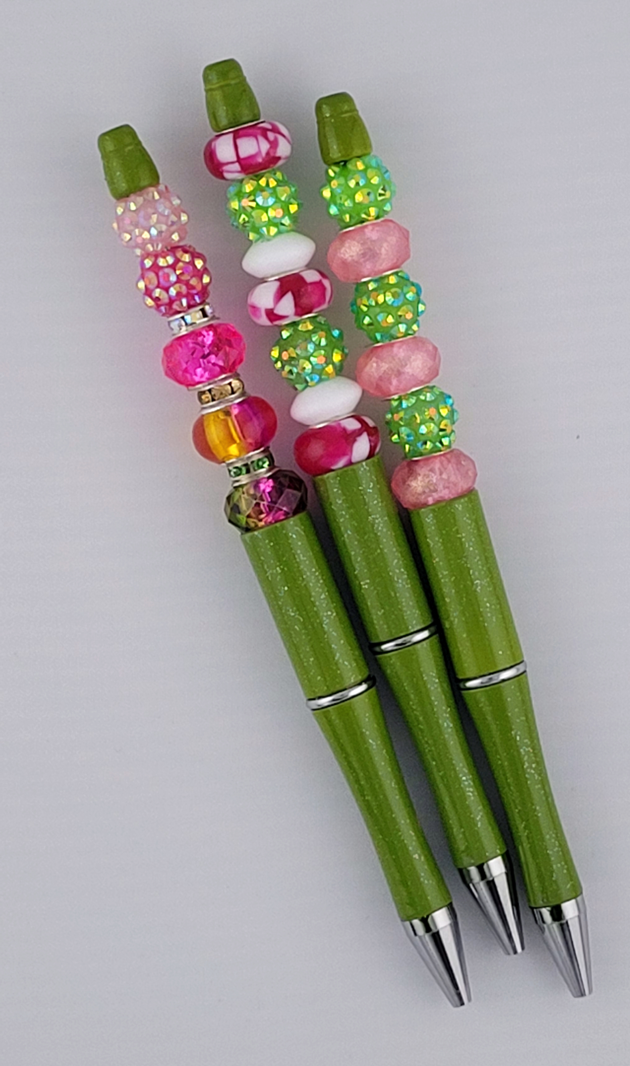 Green Grass Color Beaded Pens