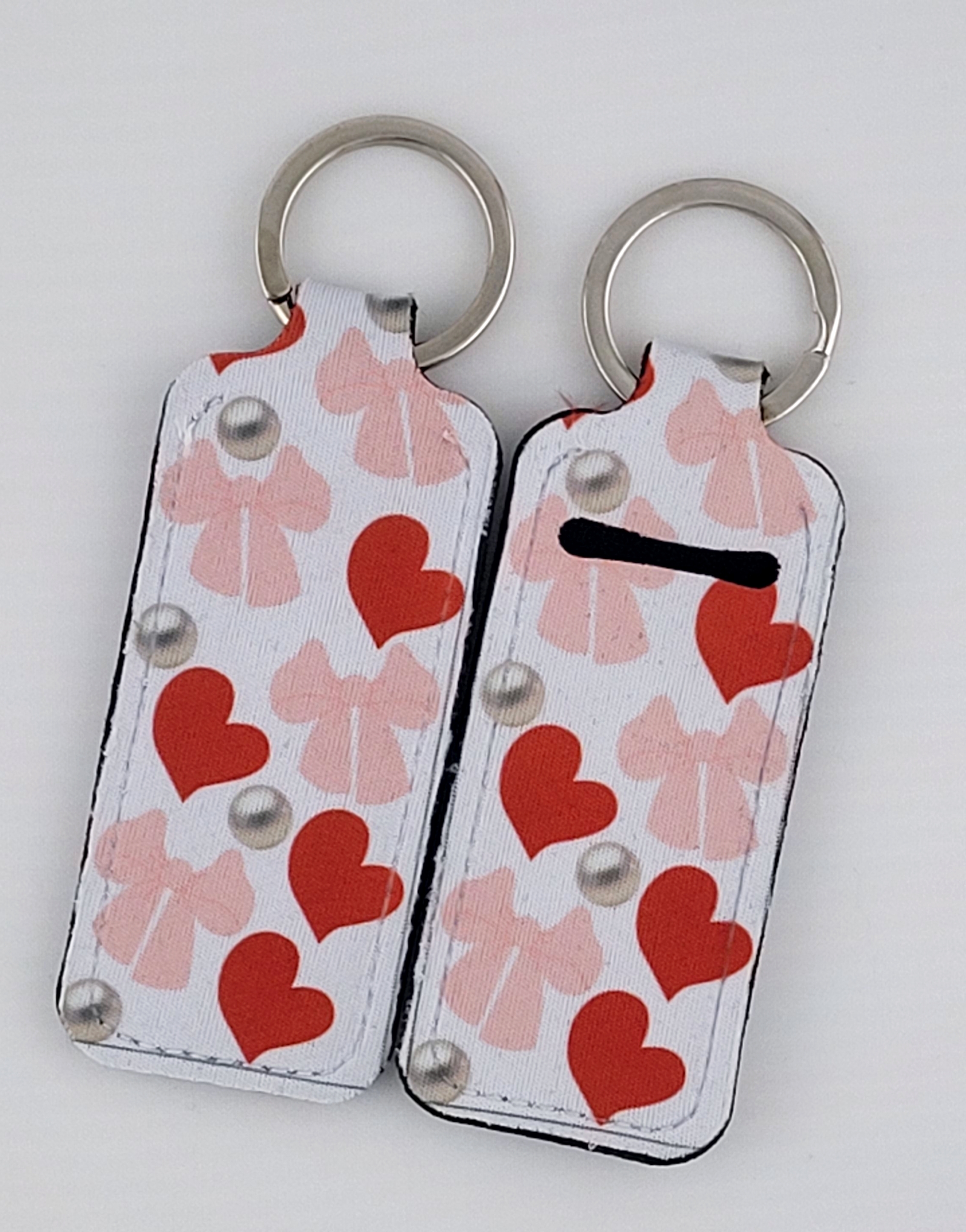 Heart & Bows Keychain Lipstick Holder