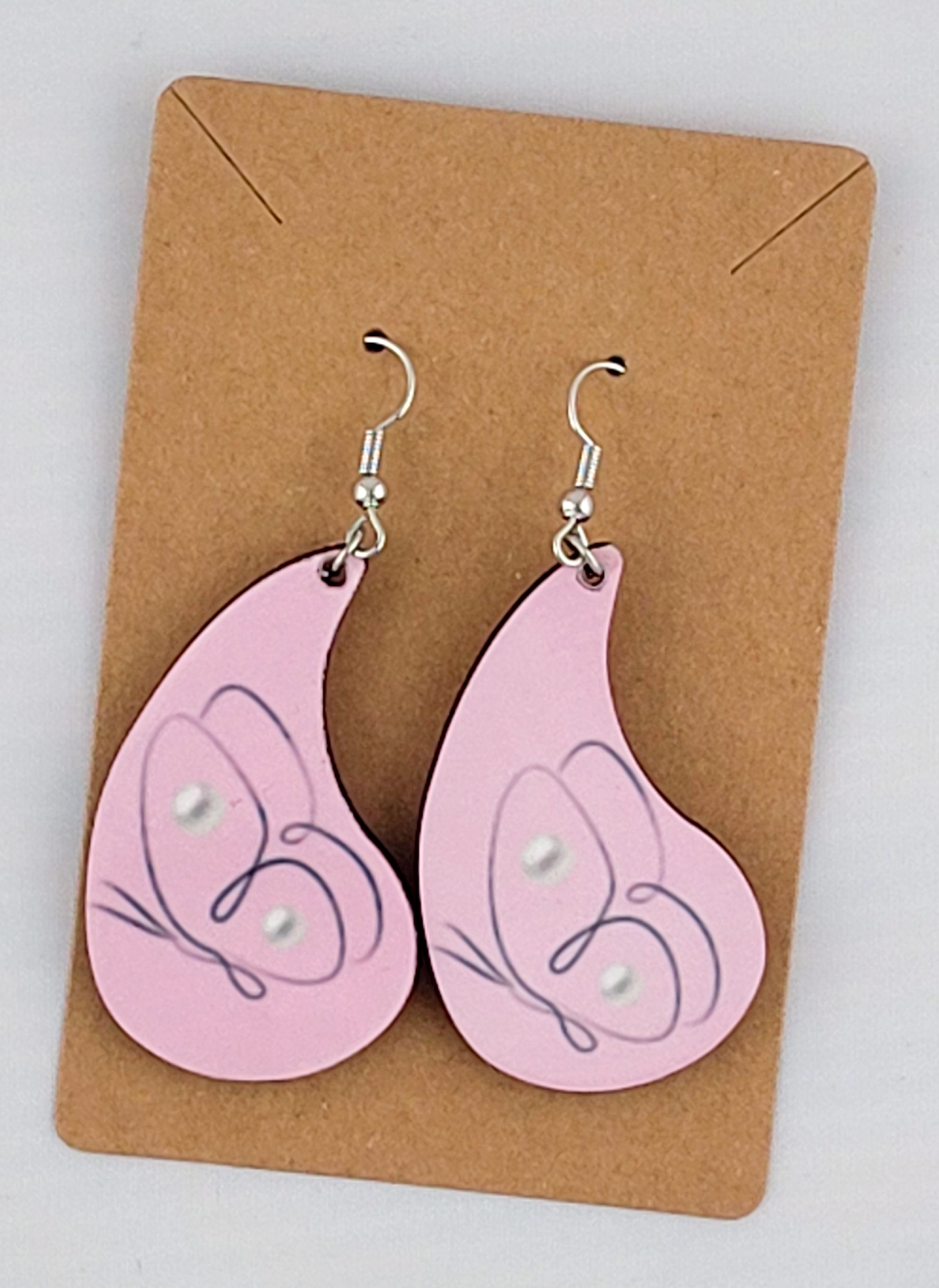 Pink Butterfly Earrings