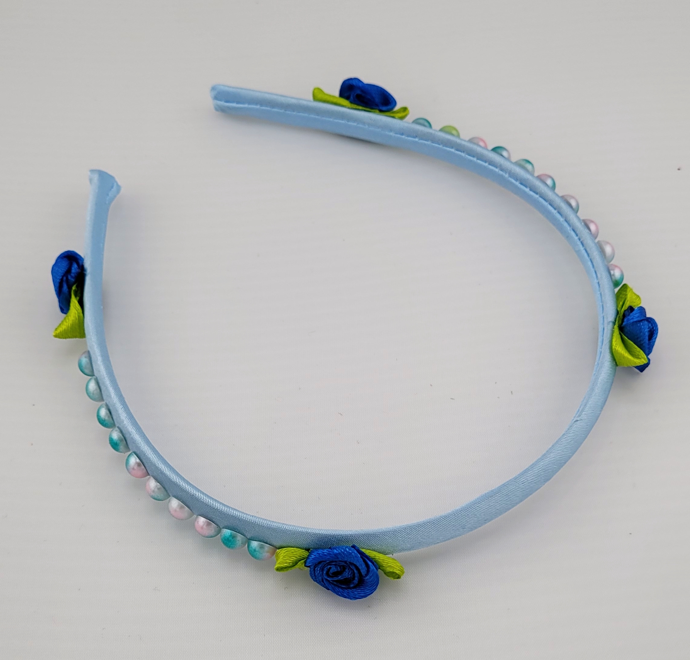 Blue Floral Headband For Kids (little ladies)