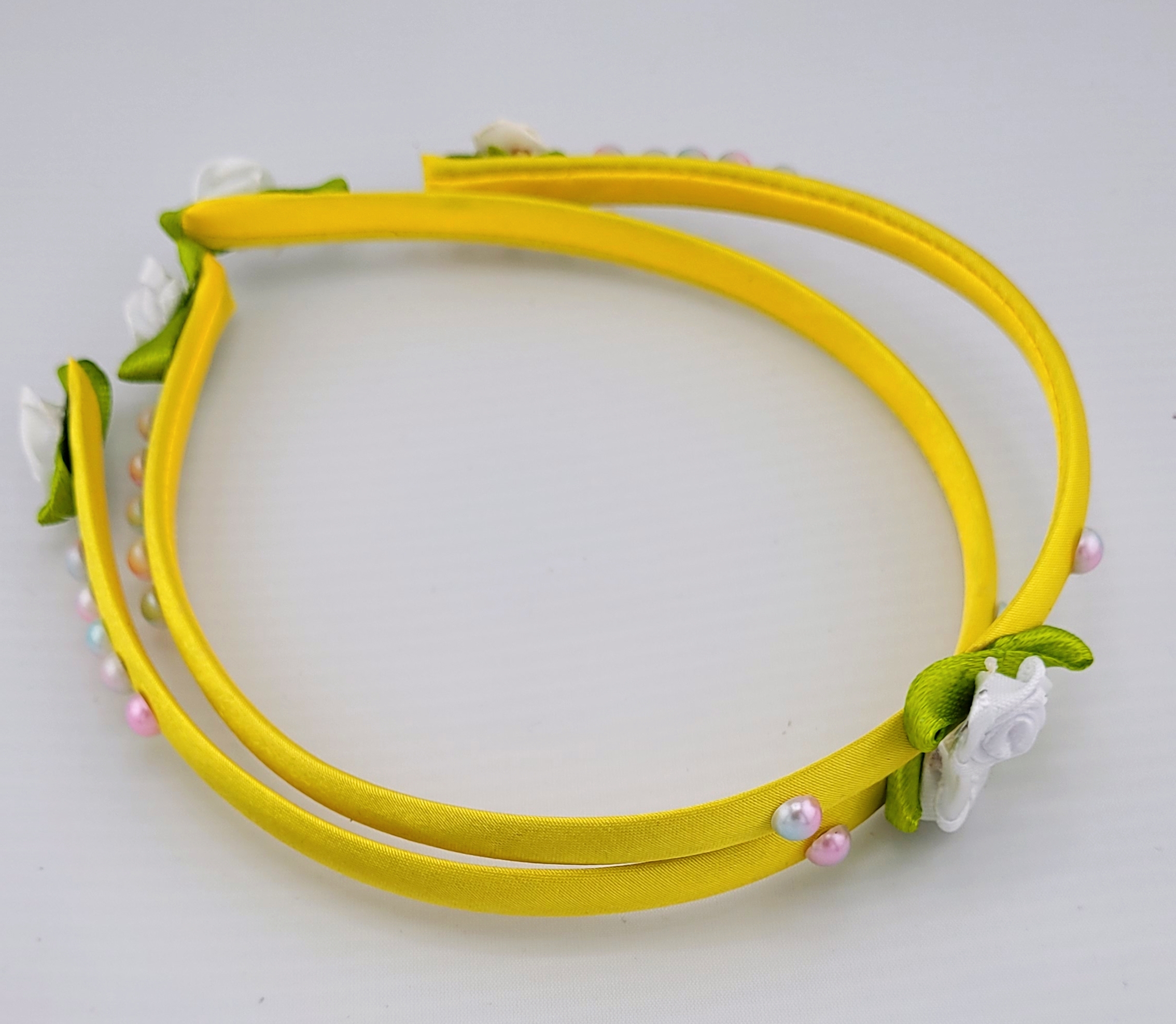 Yellow Headbands with Floral Accents For Kids (little ladies)