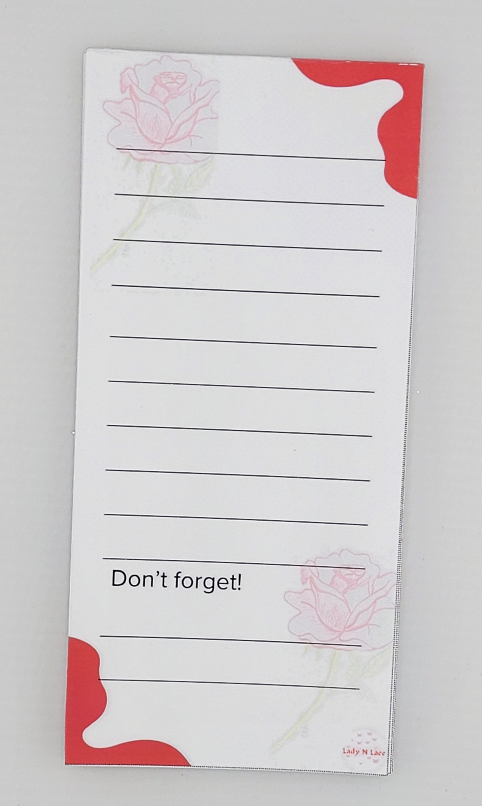 Rose Decorative Notepad -Remember