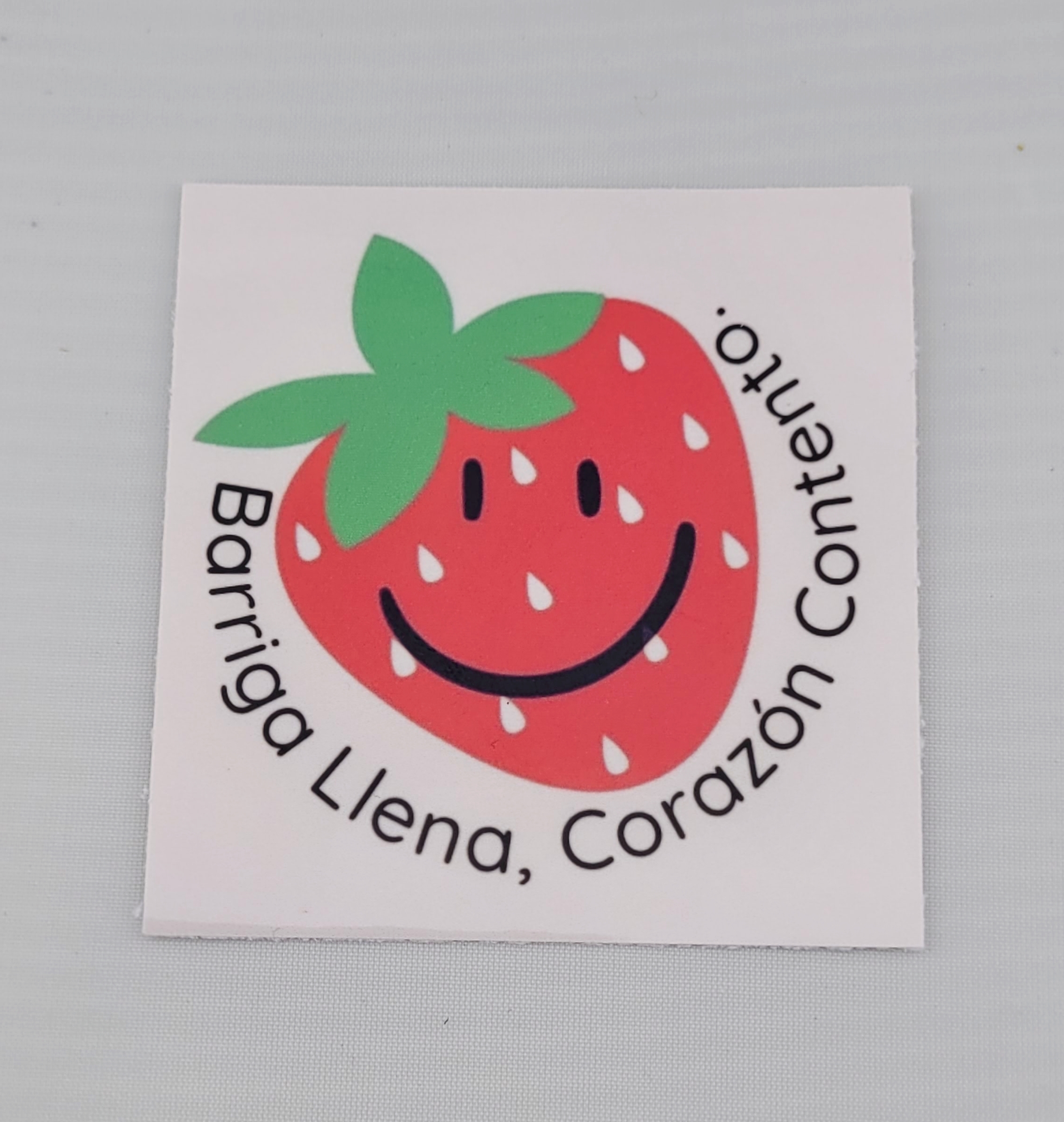 Strawberry Sticker- Barriga llena, corazon contento