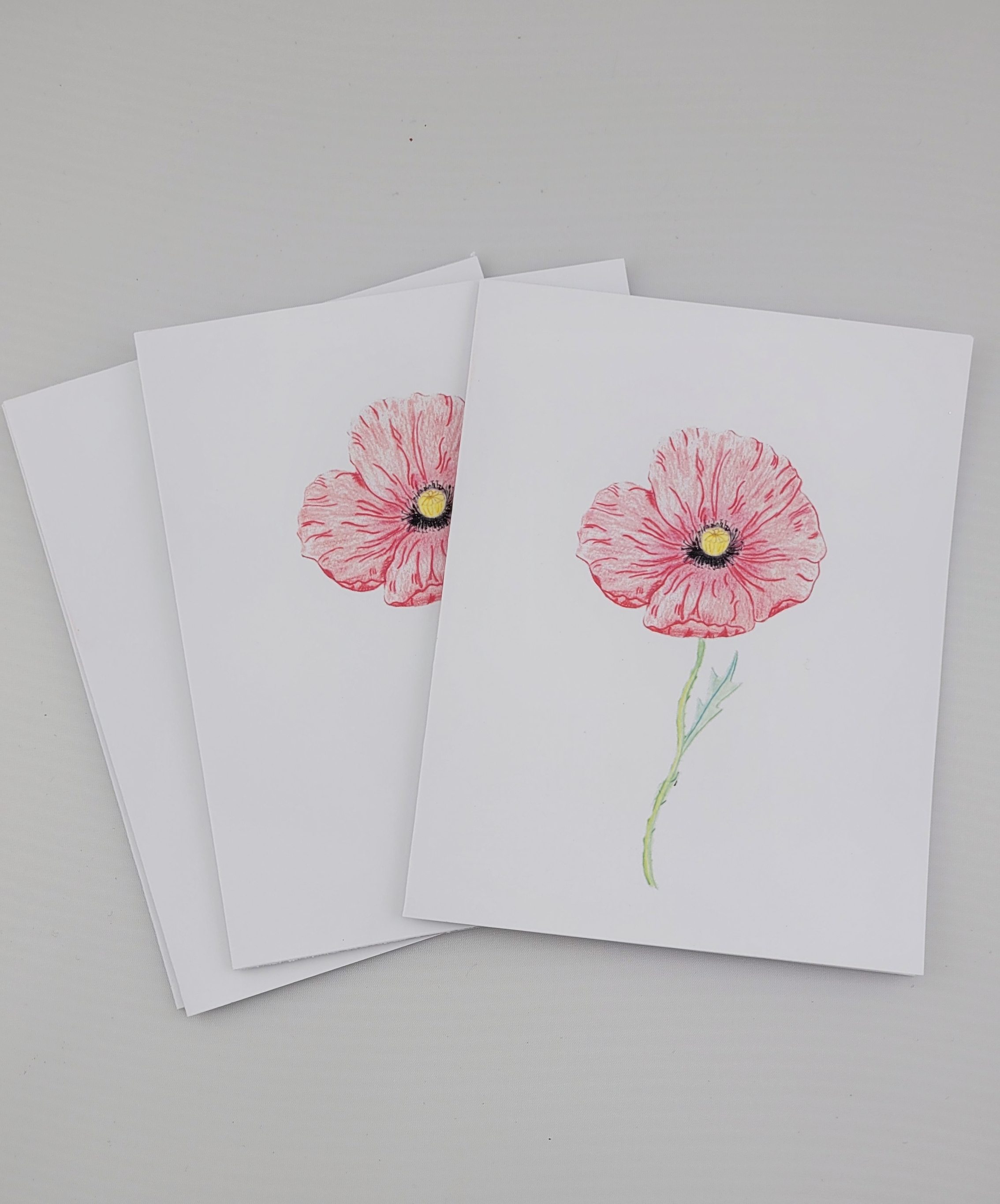 Hand-Painted Poppy Greeting Card