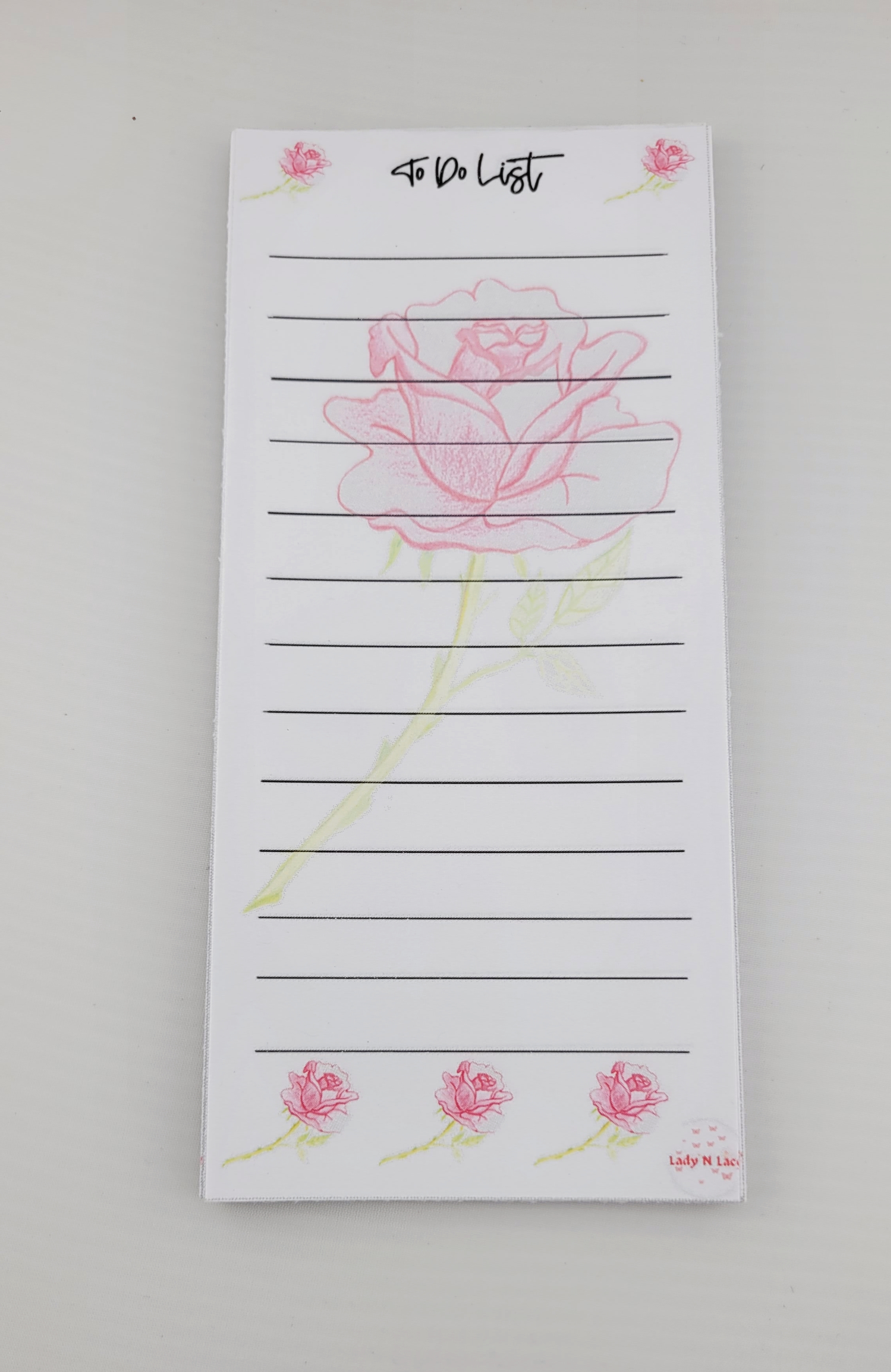 Rose-Themed To-Do List Notepad