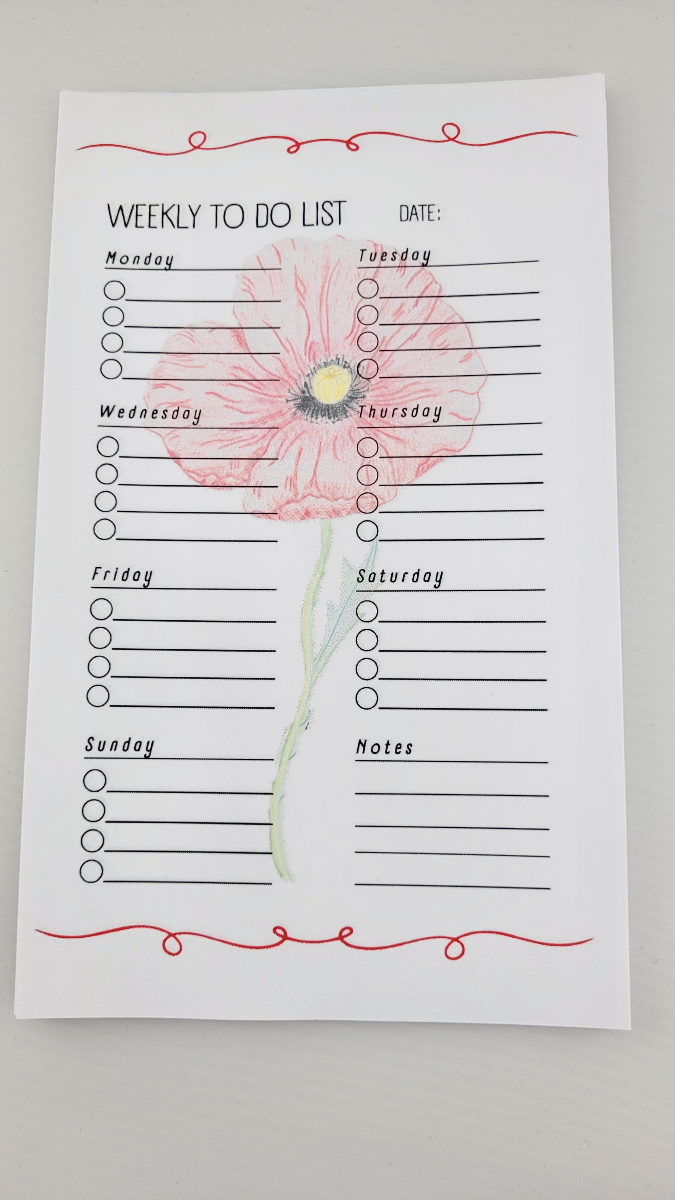Poppy Weekly To Do List Notepad