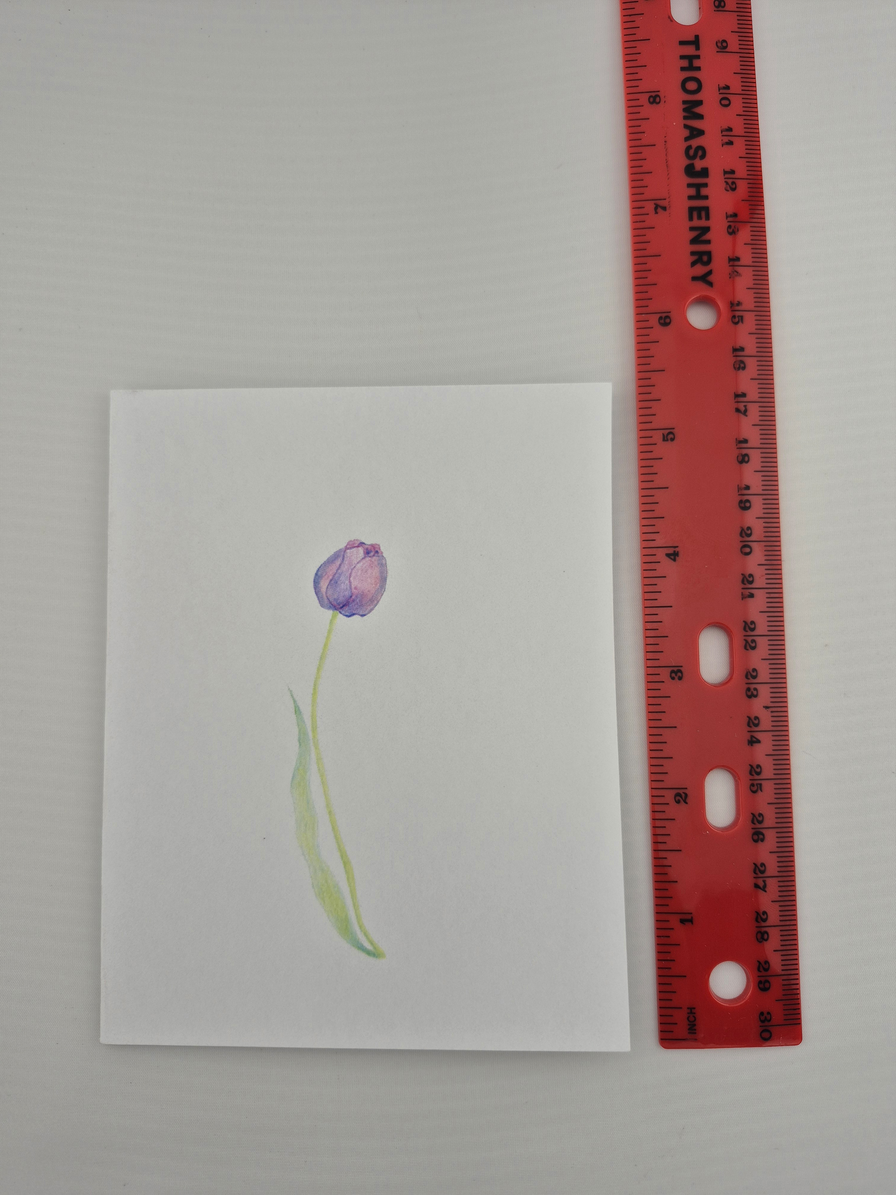 Hand-painted Purple Peony Greeting Card