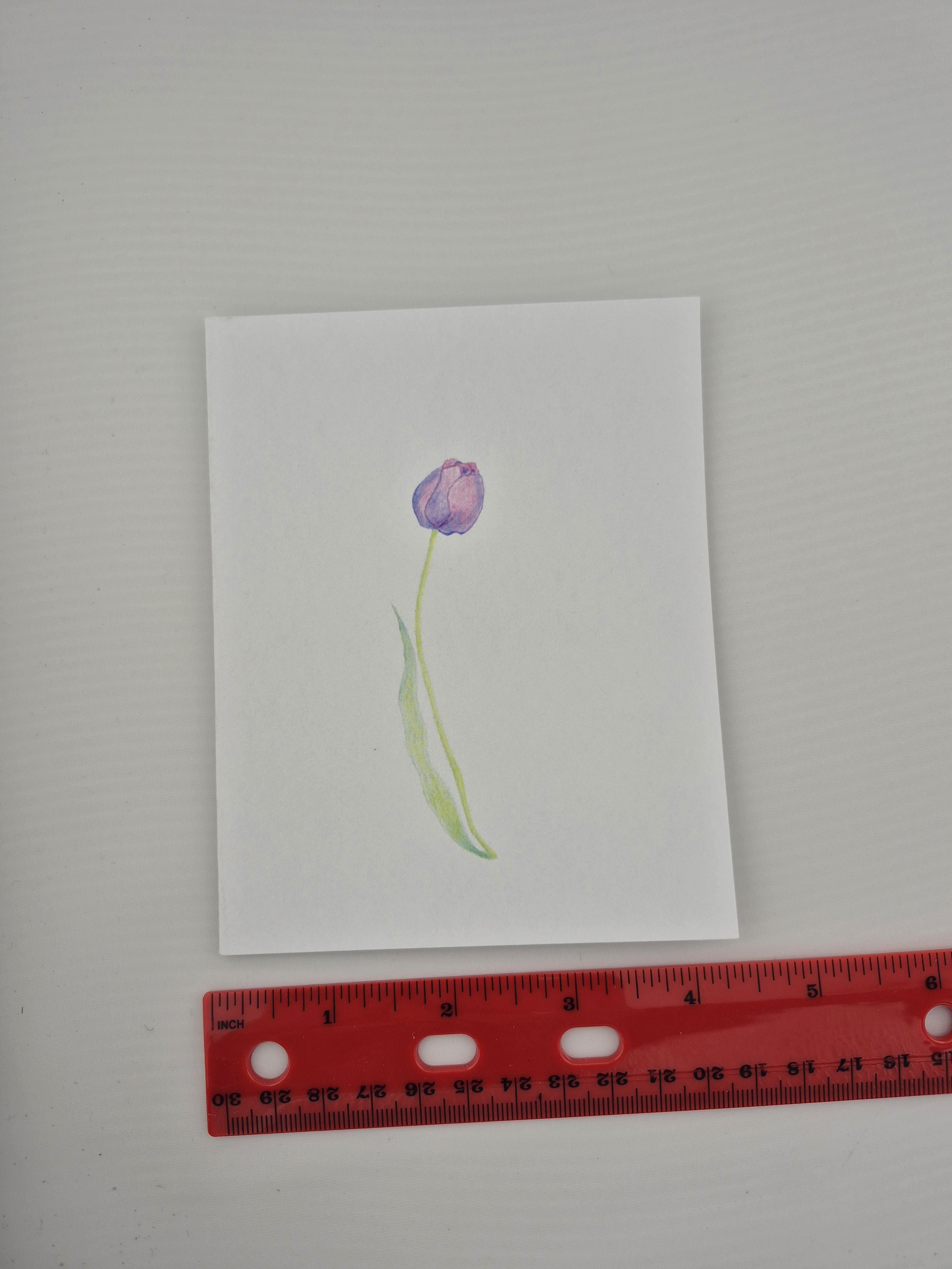 Hand-painted Purple Peony Greeting Card