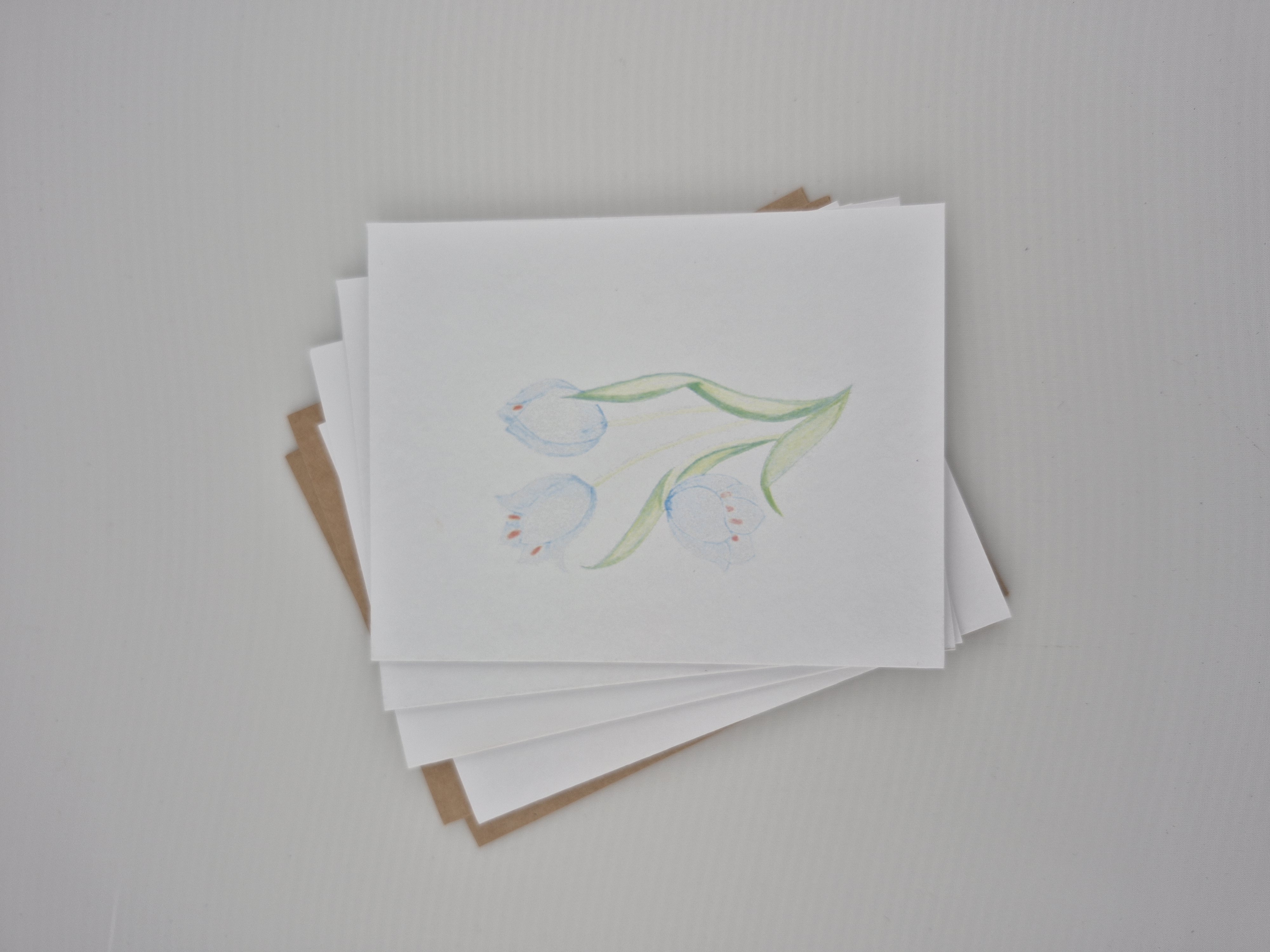 5 pack Tulips Floral Greeting Cards