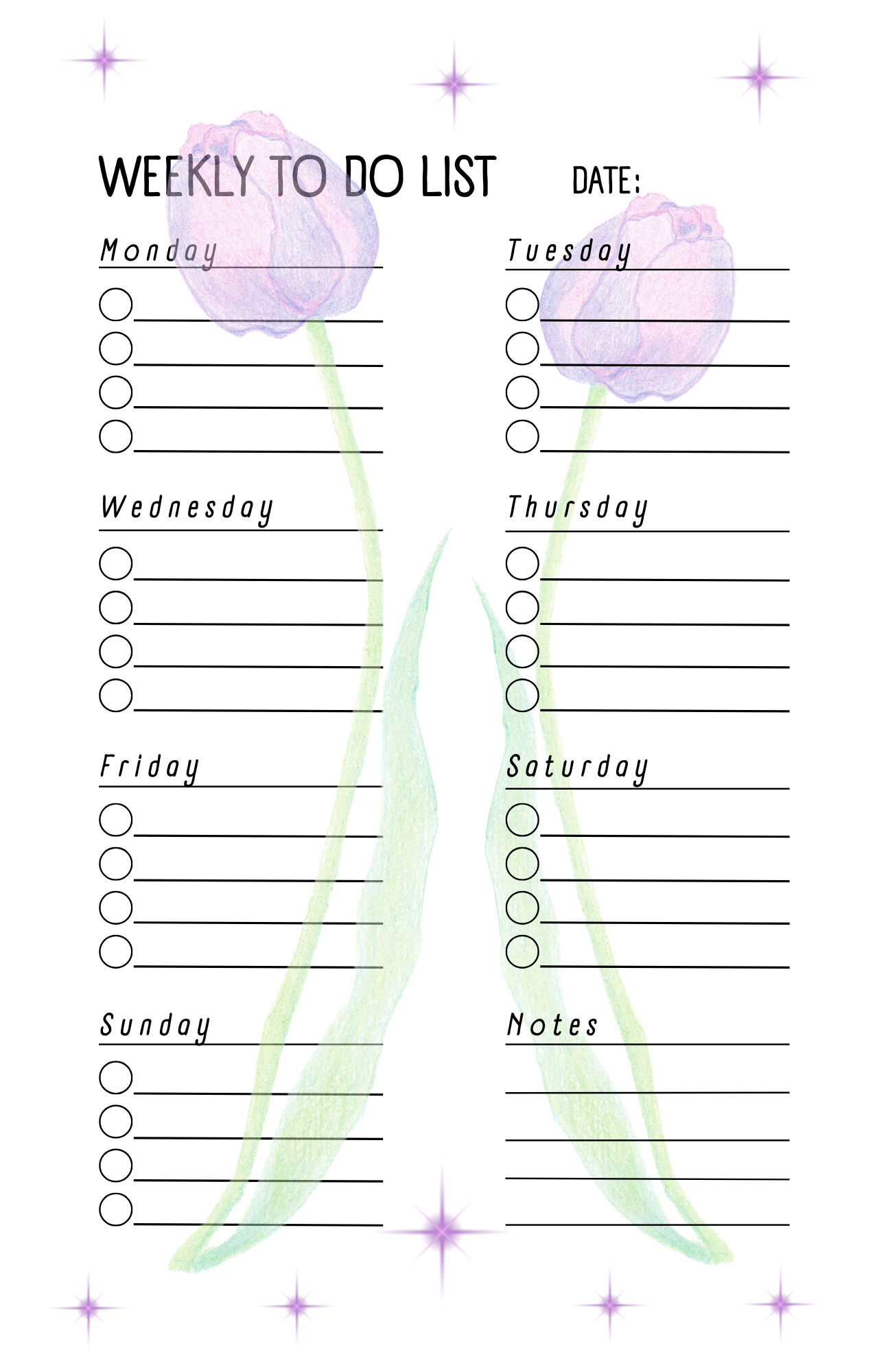 Peonies Weekly To Do List Notepad