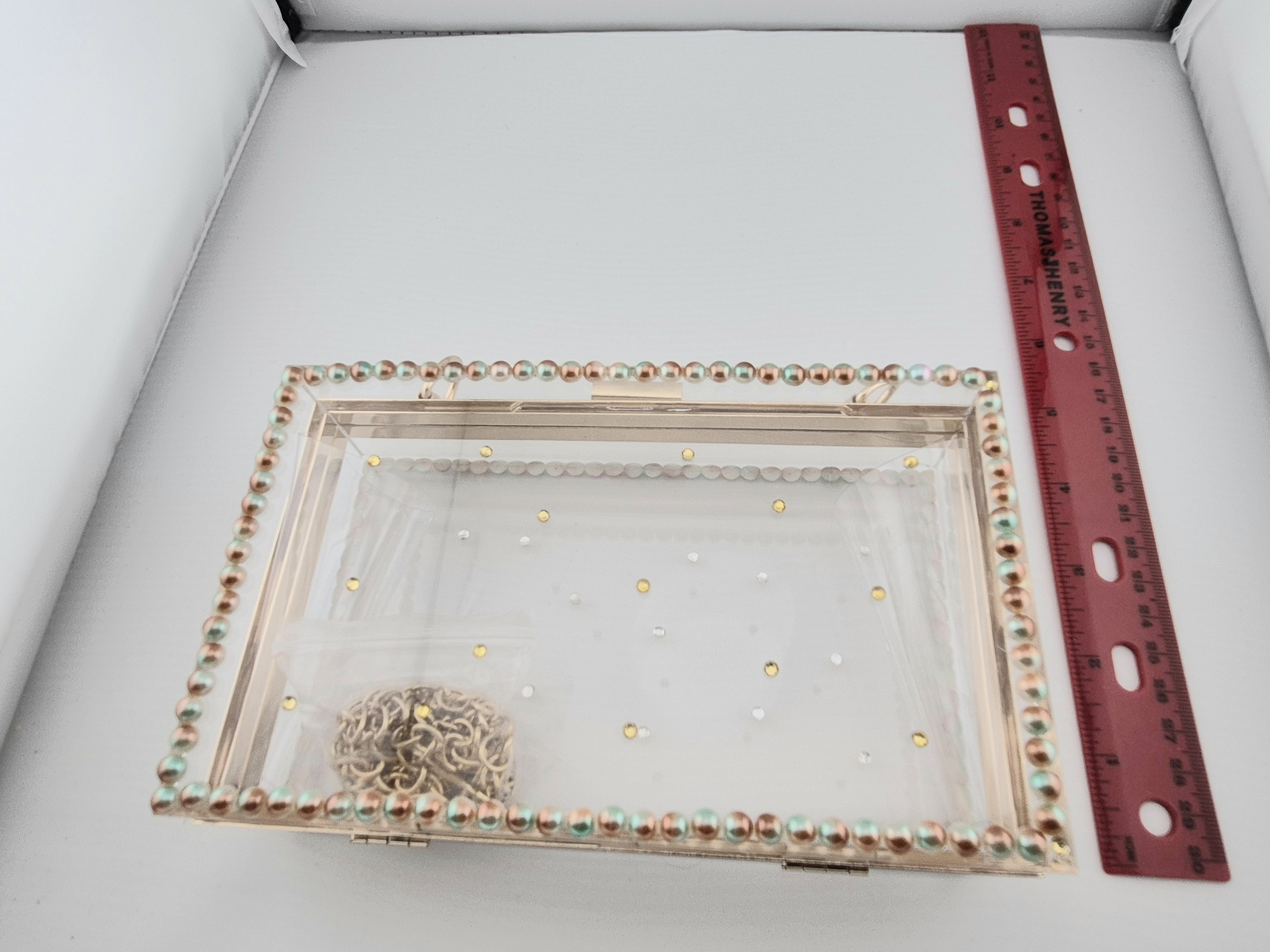 Clear Acrylic Gold Color Clutch Bag