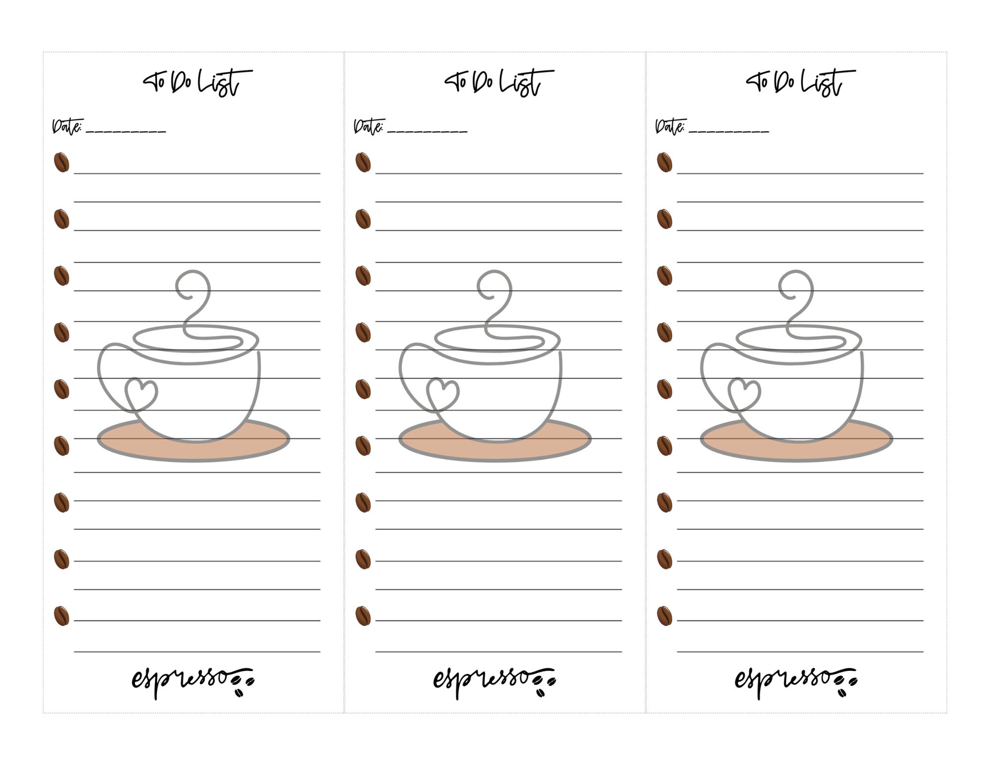 Coffee-Themed To Do List Notepad
