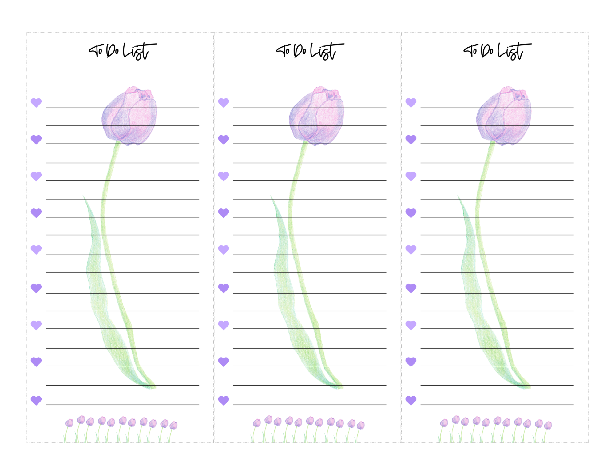 Purple Peony To-Do List Notepad TEMPLATE- Digital File