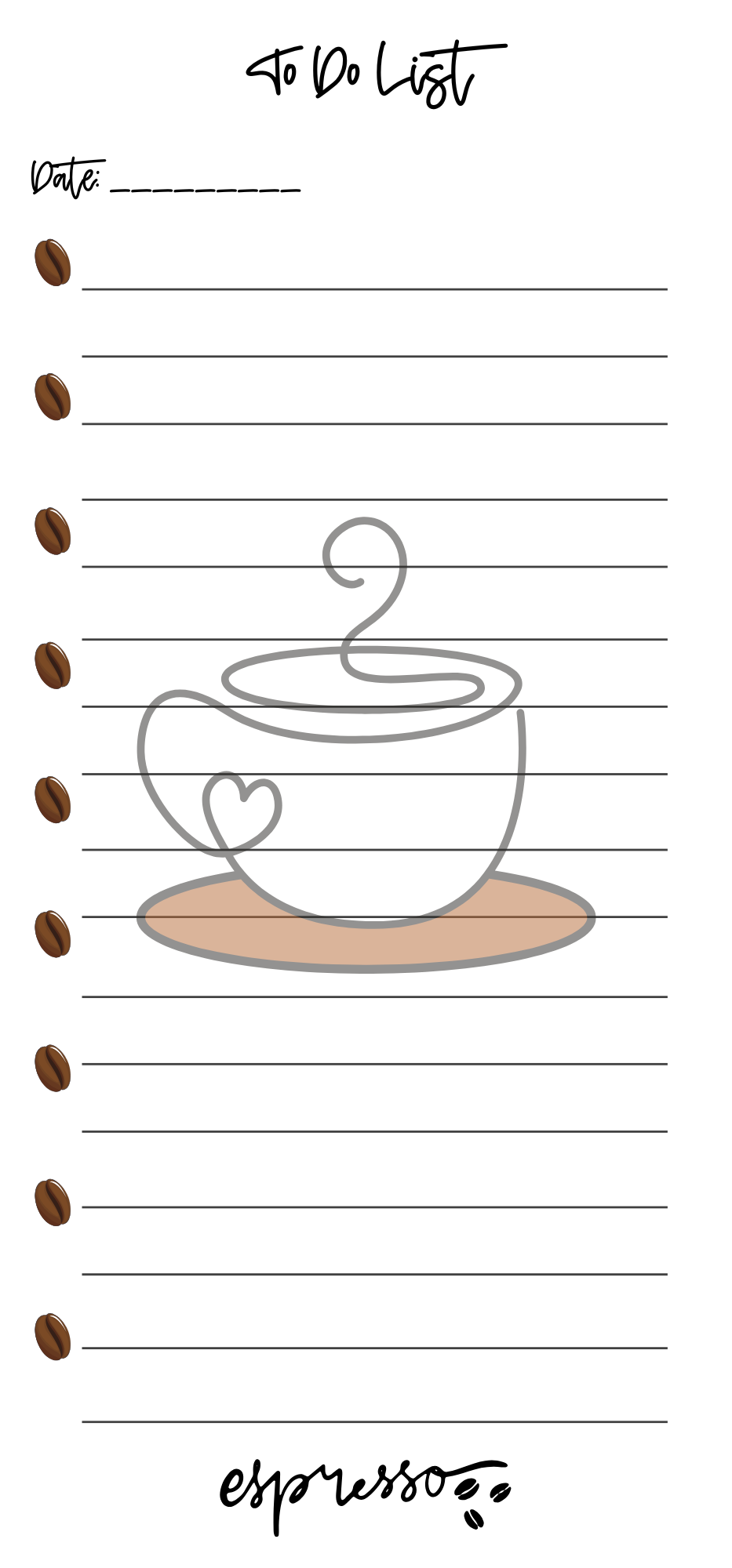 Coffee-Themed To Do List Notepad