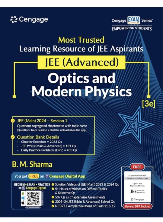 Cengage JEE Advanced Optics and Modern Physics with Free Online Assessments and Digital Content (Concept videos and Solution videos) 2024