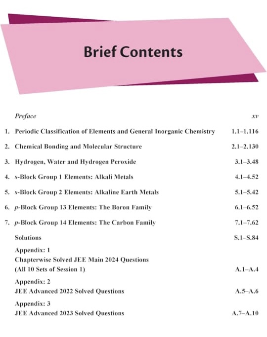 Cengage JEE Advanced Inorganic Chemistry: Part 1 with Free Online Assessments and Digital Content (Concept videos and Solution videos) 2024