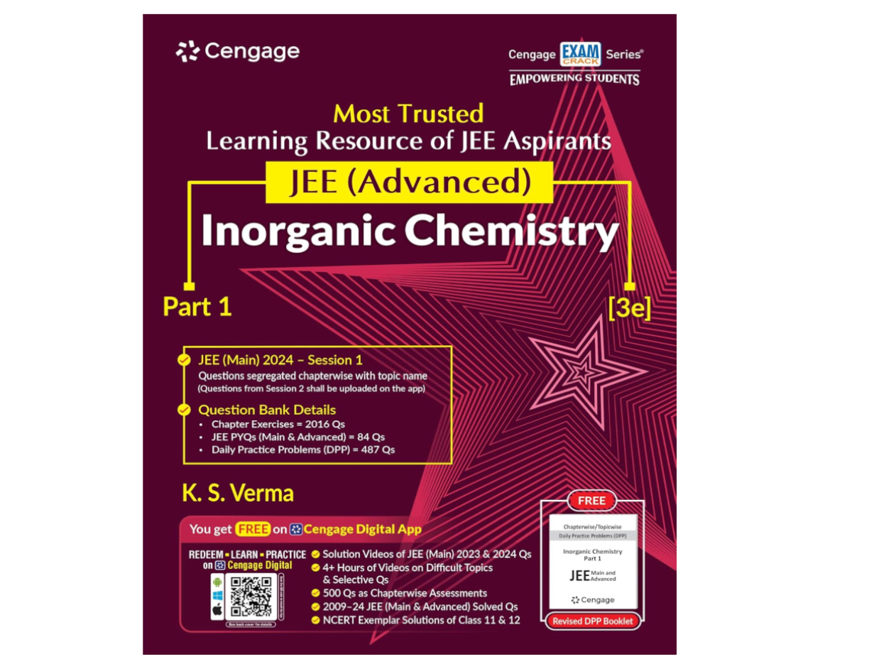 Cengage JEE Advanced Inorganic Chemistry: Part 1 with Free Online Assessments and Digital Content (Concept videos and Solution videos) 2024