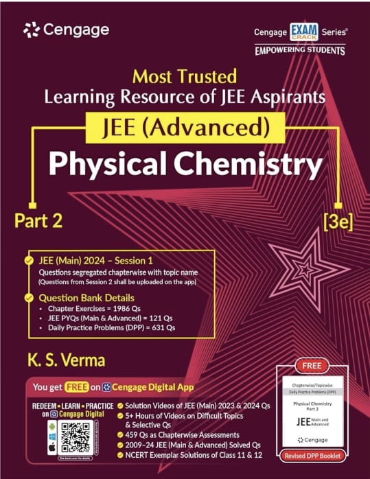 Cengage Chemistry Combo for JEE Advanced: Physical Chemistry (1 & 2) + Organic & Inorganic Chemistry Set of 6 Books with Free Online Assessments & Digital Content (Concept videos & Solution videos) 2024 