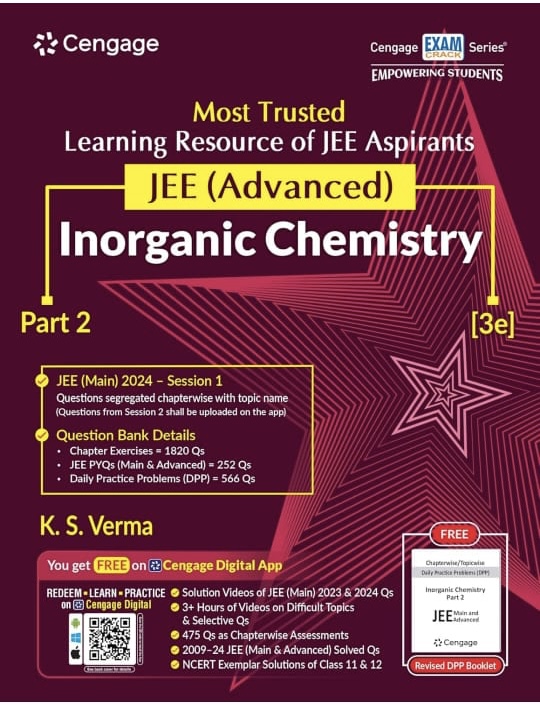 Cengage Chemistry Combo for JEE Advanced: Physical Chemistry (1 & 2) + Organic & Inorganic Chemistry Set of 6 Books with Free Online Assessments & Digital Content (Concept videos & Solution videos) 2024 
