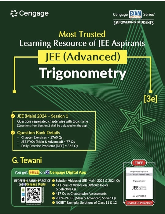 Cengage JEE Advanced Trigonometry with Free Online Assessments and Digital Content (Concept videos and Solution videos) 2024