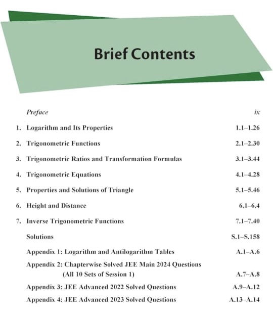 Cengage JEE Advanced Trigonometry with Free Online Assessments and Digital Content (Concept videos and Solution videos) 2024