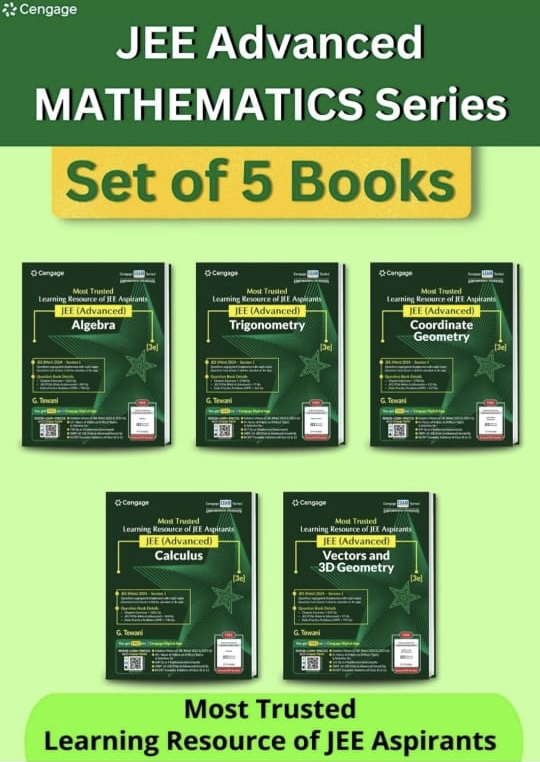 Cengage Mathematics Combo for JEE Advanced: Algebra + Calculus + Coordinate Geometry + Trigonometry + Vectors and 3D Geometry Set of 5 Books with Free Online Assessments & Digital Content 2024