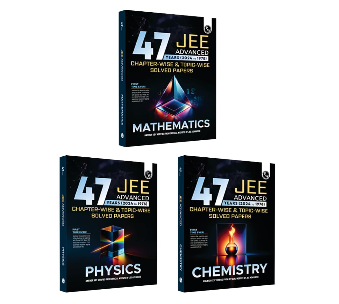PW 47 Years Physics, Chemistry and Mathematics Combo Set of 3 Books Chapterwise and Topicwise Solved Papers PYQ of JEE Advanced 1978 to 2024