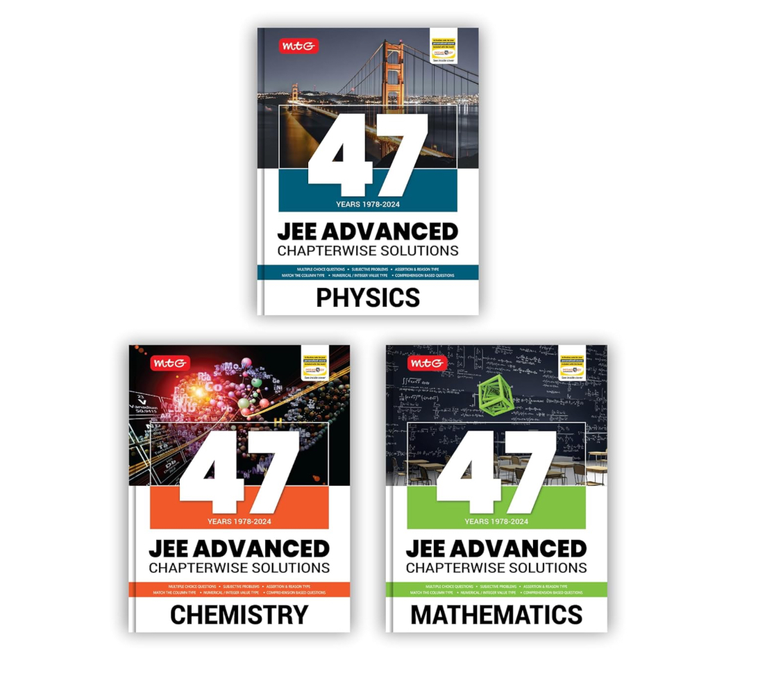MTG 47 Years JEE Advanced (1978-2023) Chapter-wise Previous Years Solved Question Papers Physics Chemistry & Mathematics | JEE Advanced PYQ For 2025 Exam (Set of 3 Books) [Paperback] PROF.SP ARYA, DR.MS YADAV & DV SREERAMA MURTHY