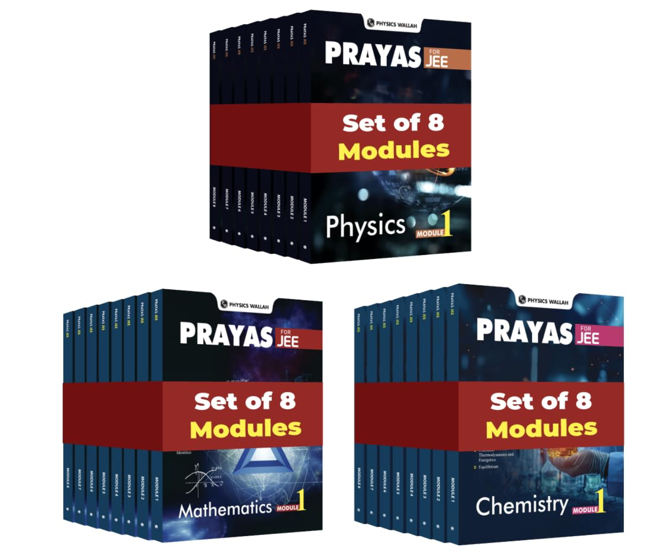 PW Prayas for JEE Main & Advanced Droppers Physics, Chemistry and Mathematics Modules with Solutions (2024 Edition) Combo Set of 24 Books