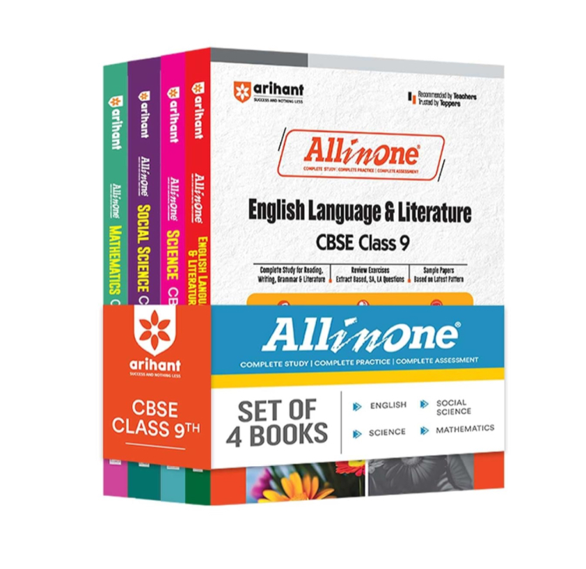 All In One Class 9th Science, Mathematics, Social Science, English for CBSE Exam 2025 (Set of 4 Books)