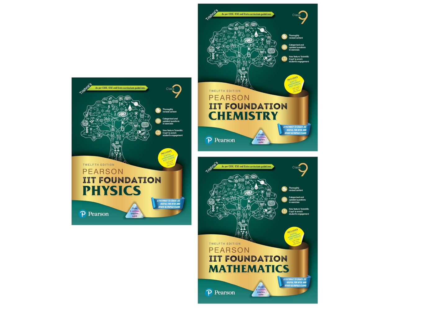 Pearson IIT Foundation- Physics+ Chemistry + Maths Class 9 for JEE, NTSE, Olympiad| Revised CBSE |Free access to elibrary & Myinsights Self Preparation - 6th Edition 2024 By Pearson